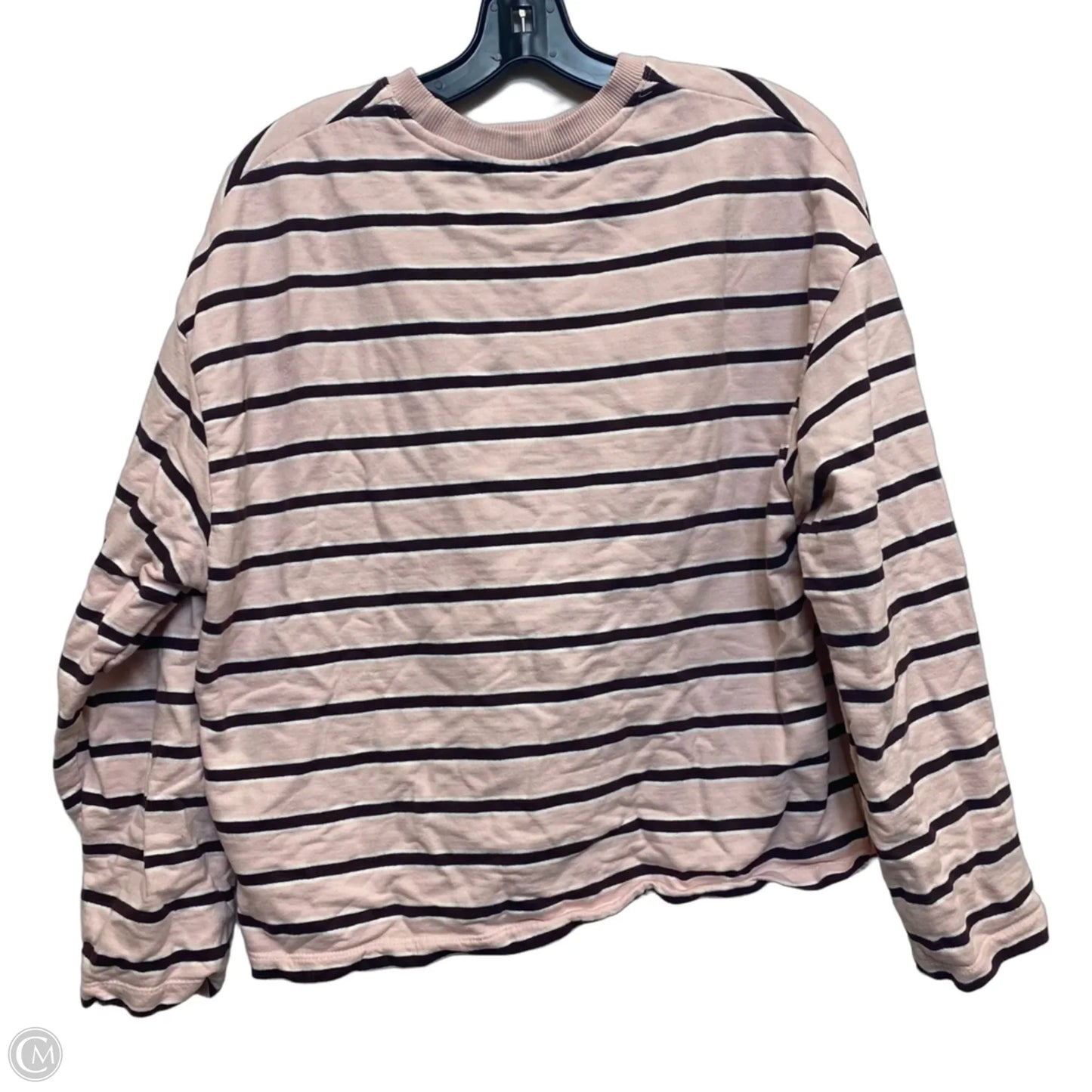 Top Long Sleeve By Bershka In Brown & Pink, Size: L