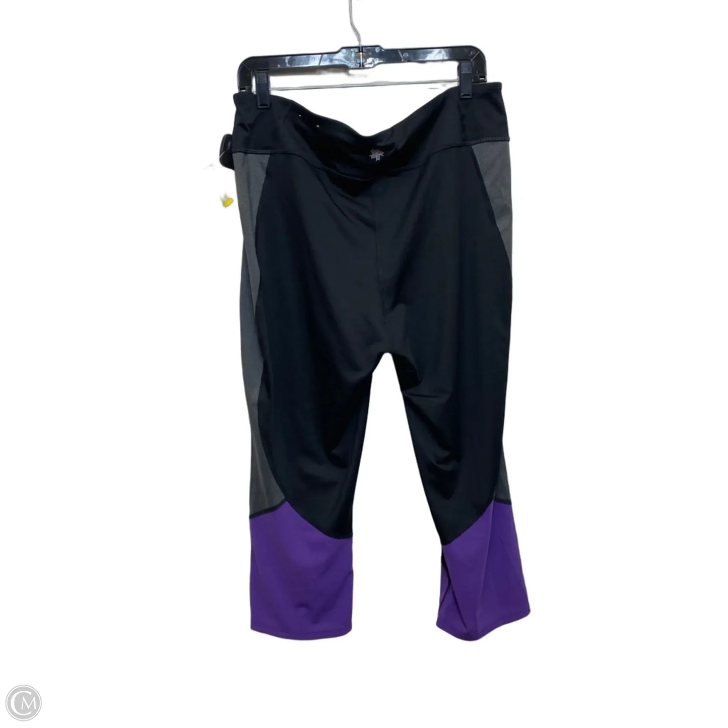Athletic Leggings Capris By Tek Gear In Black & Purple, Size: 1x