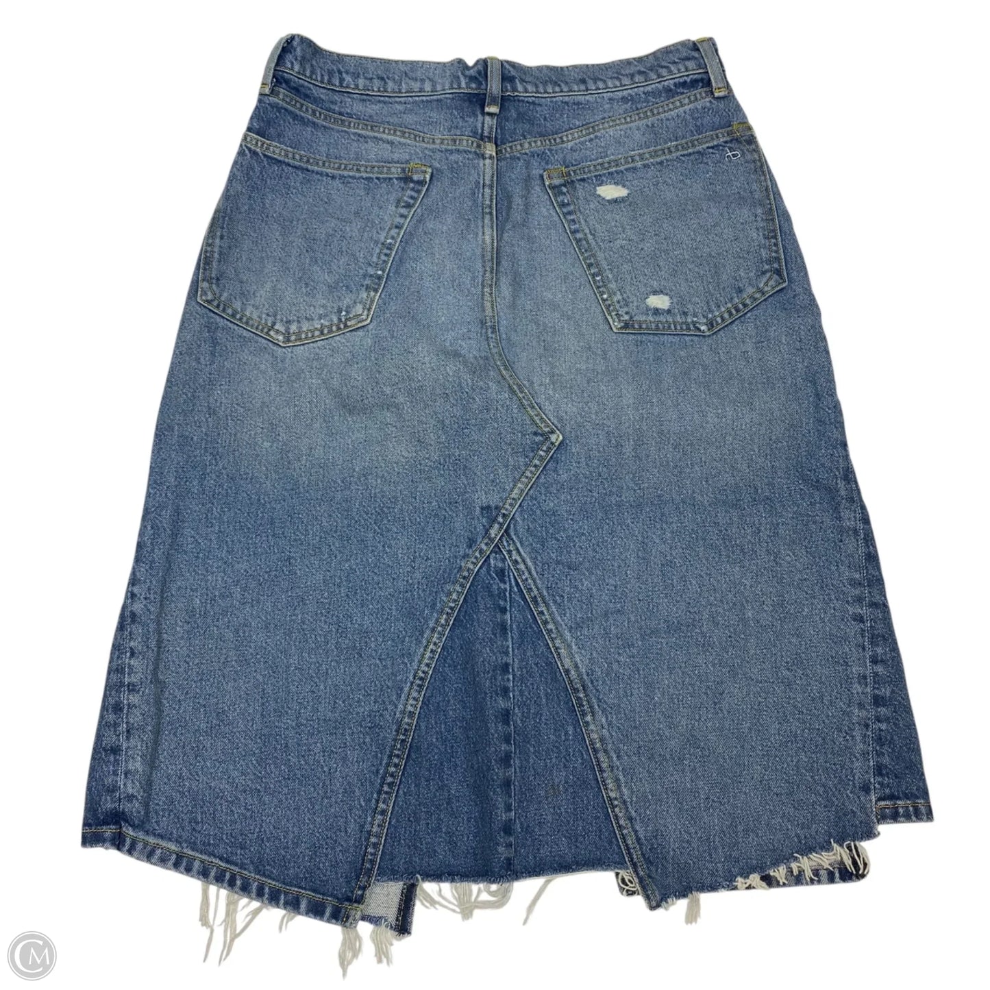 Skirt Designer By Rag And Bone In Blue Denim, Size: M