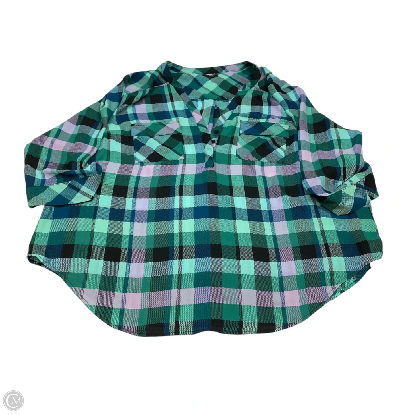 Top Long Sleeve By Torrid In Green, Size: 2x