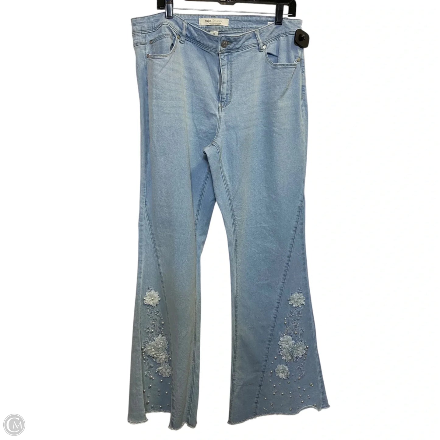 Jeans Flared By Cato In Blue Denim, Size: 14