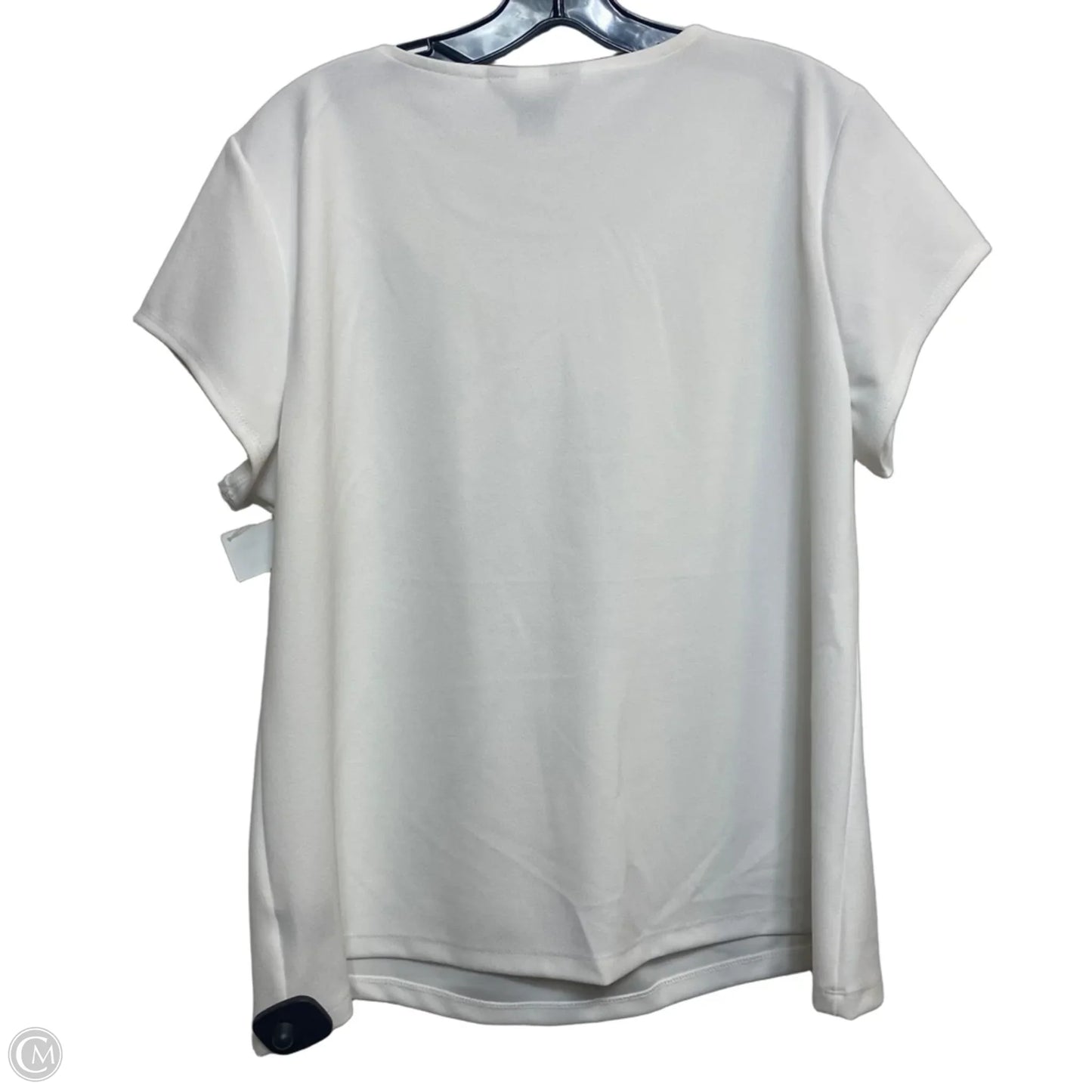 Top Short Sleeve By Liz Claiborne In White, Size: Xl