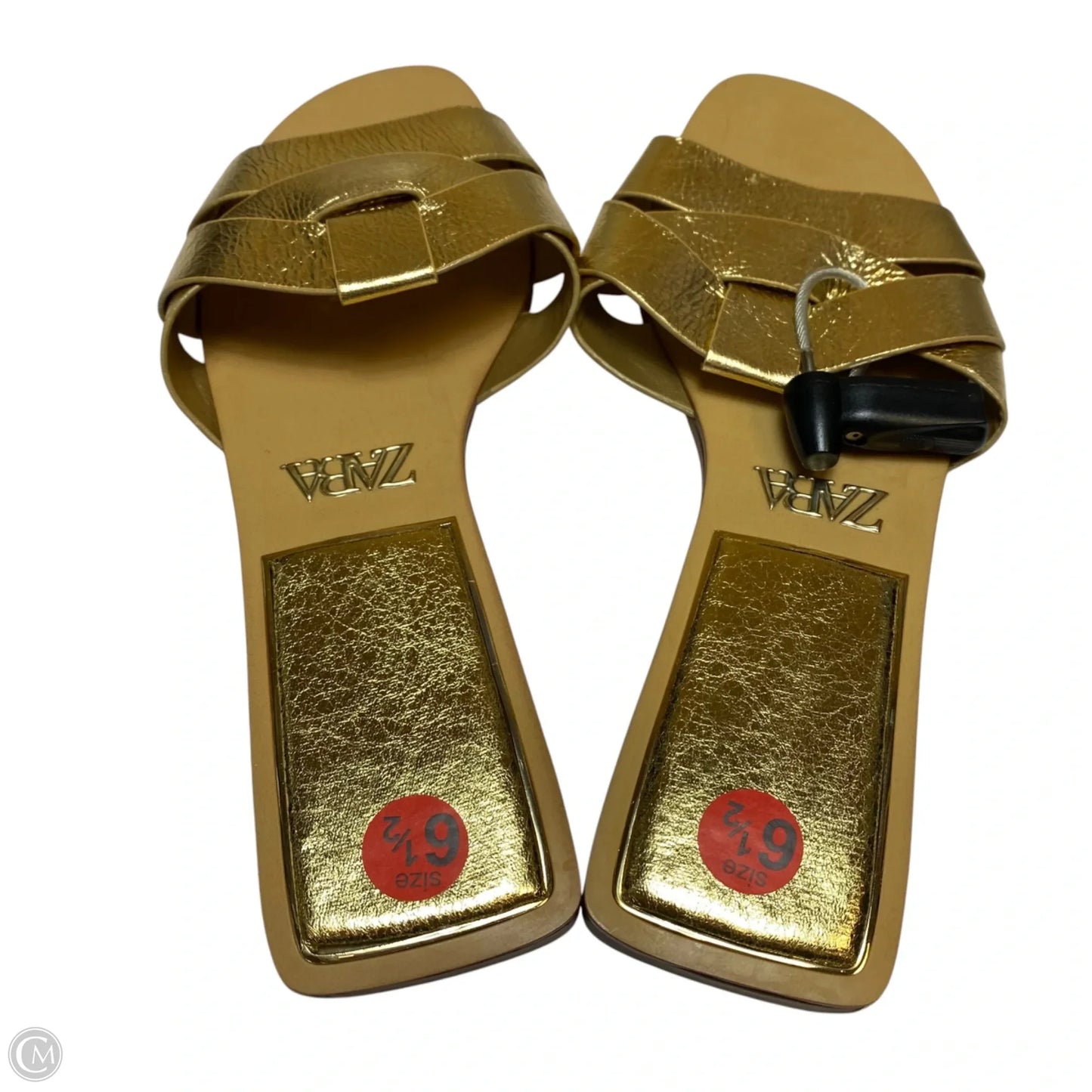 Sandals Flats By Zara In Gold, Size: 6.5