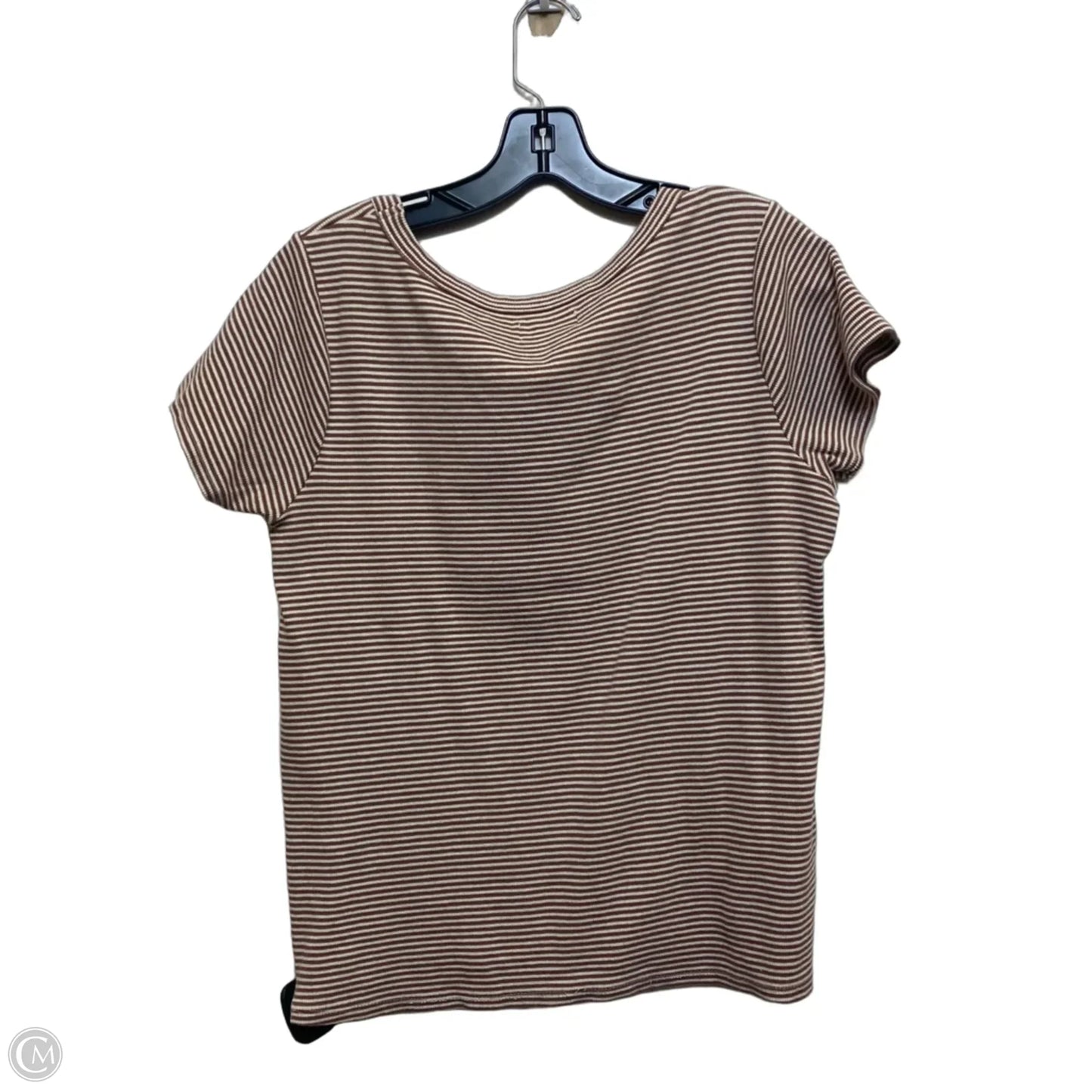 Top Short Sleeve By Loft In Brown, Size: L