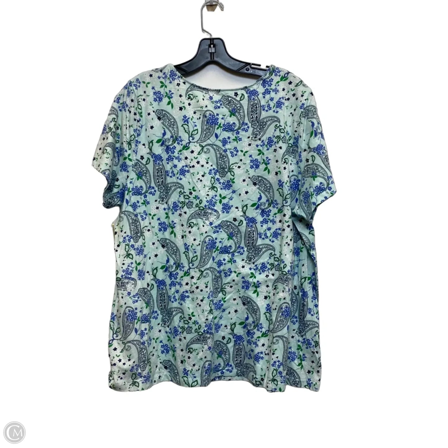 Top Short Sleeve By Kim Rogers In Green, Size: 1x