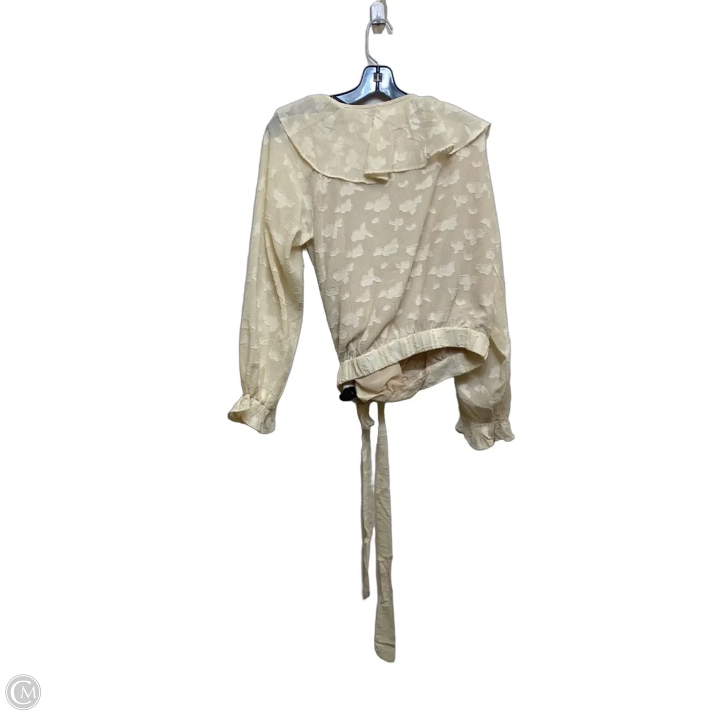 Top Long Sleeve By Perfectly Priscilla In Cream, Size: L