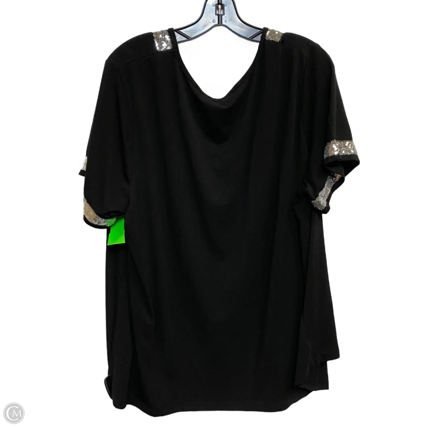 Top Short Sleeve By Shein In Black, Size: 5