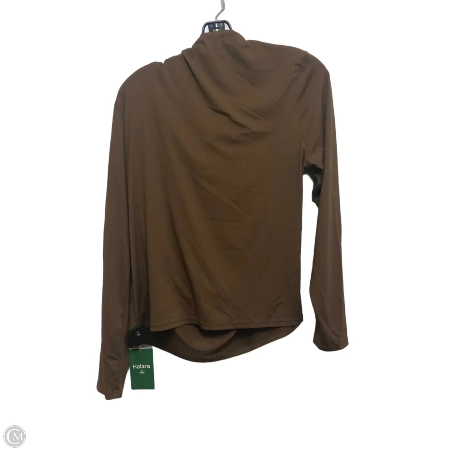 Athletic Top Long Sleeve Collar By Halara In Brown, Size: Xl