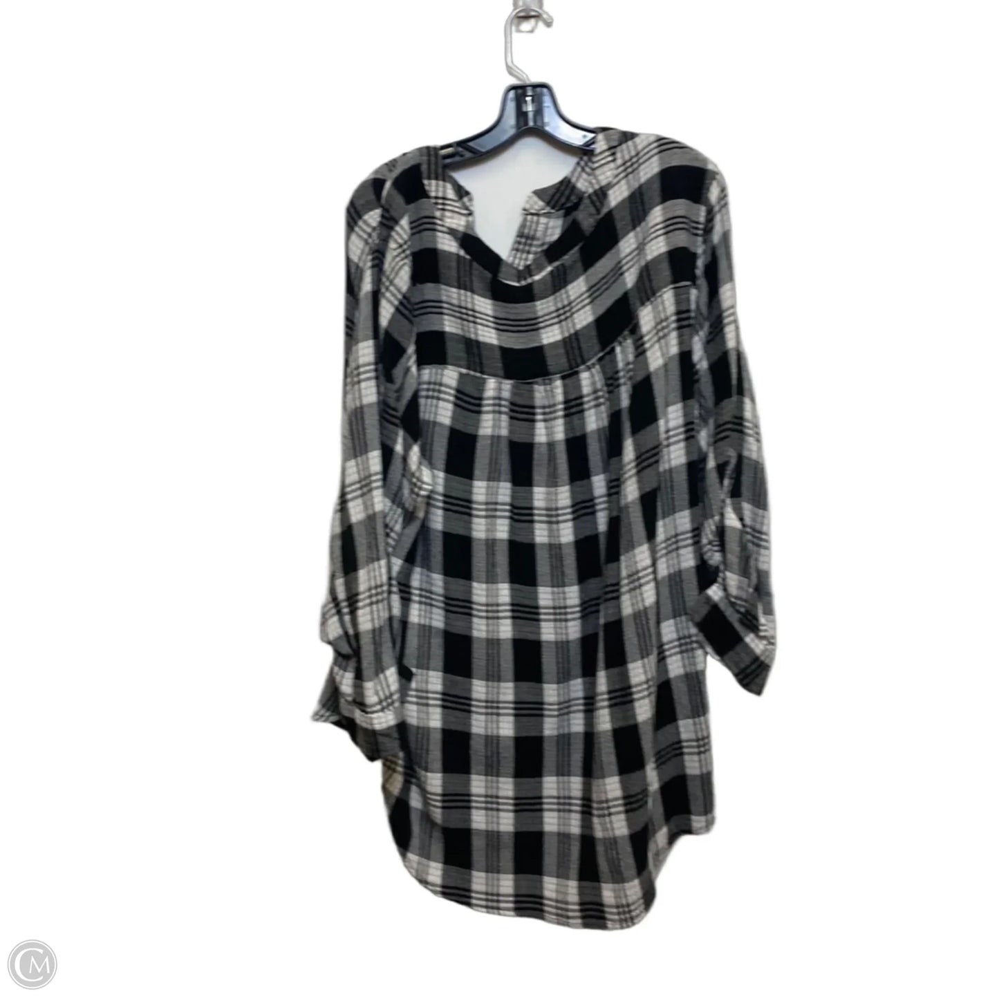 Top Long Sleeve By Jane And Delancey In Black & White, Size: 1x