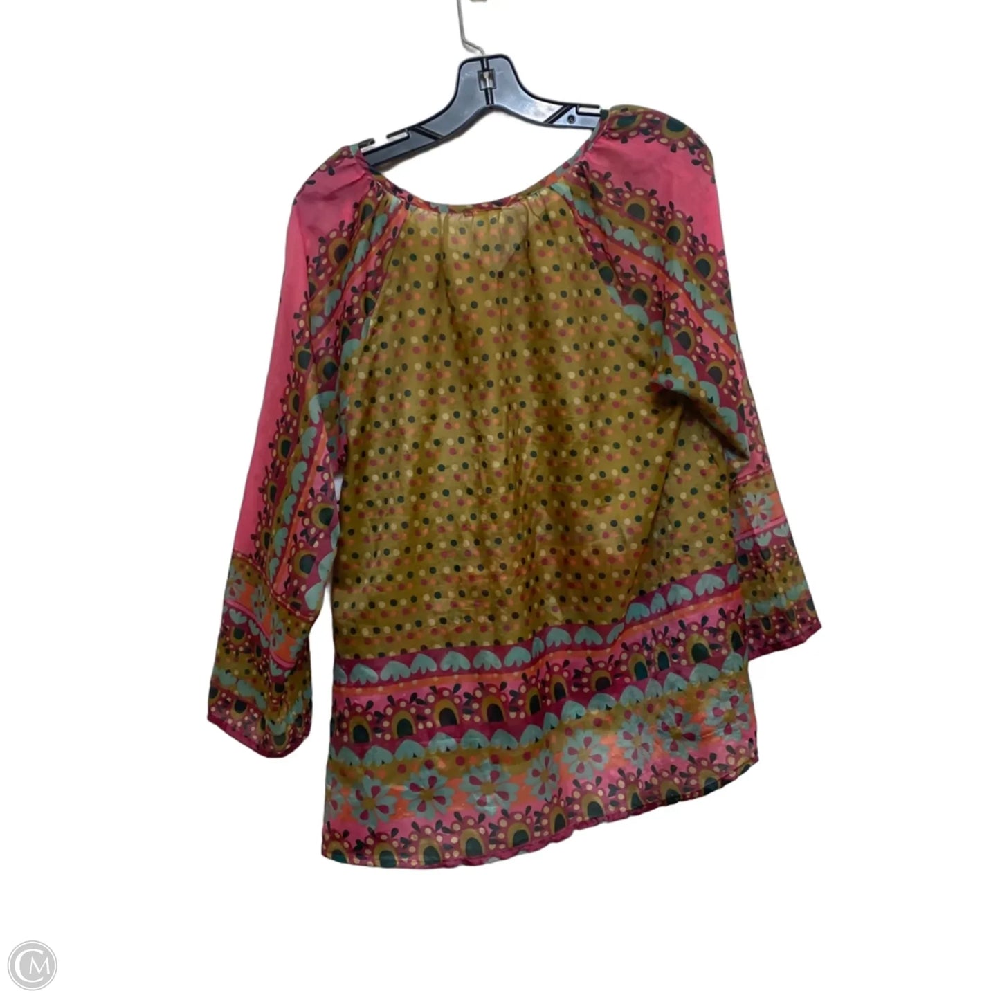 Top Long Sleeve By Natural Life In Brown & Pink, Size: M
