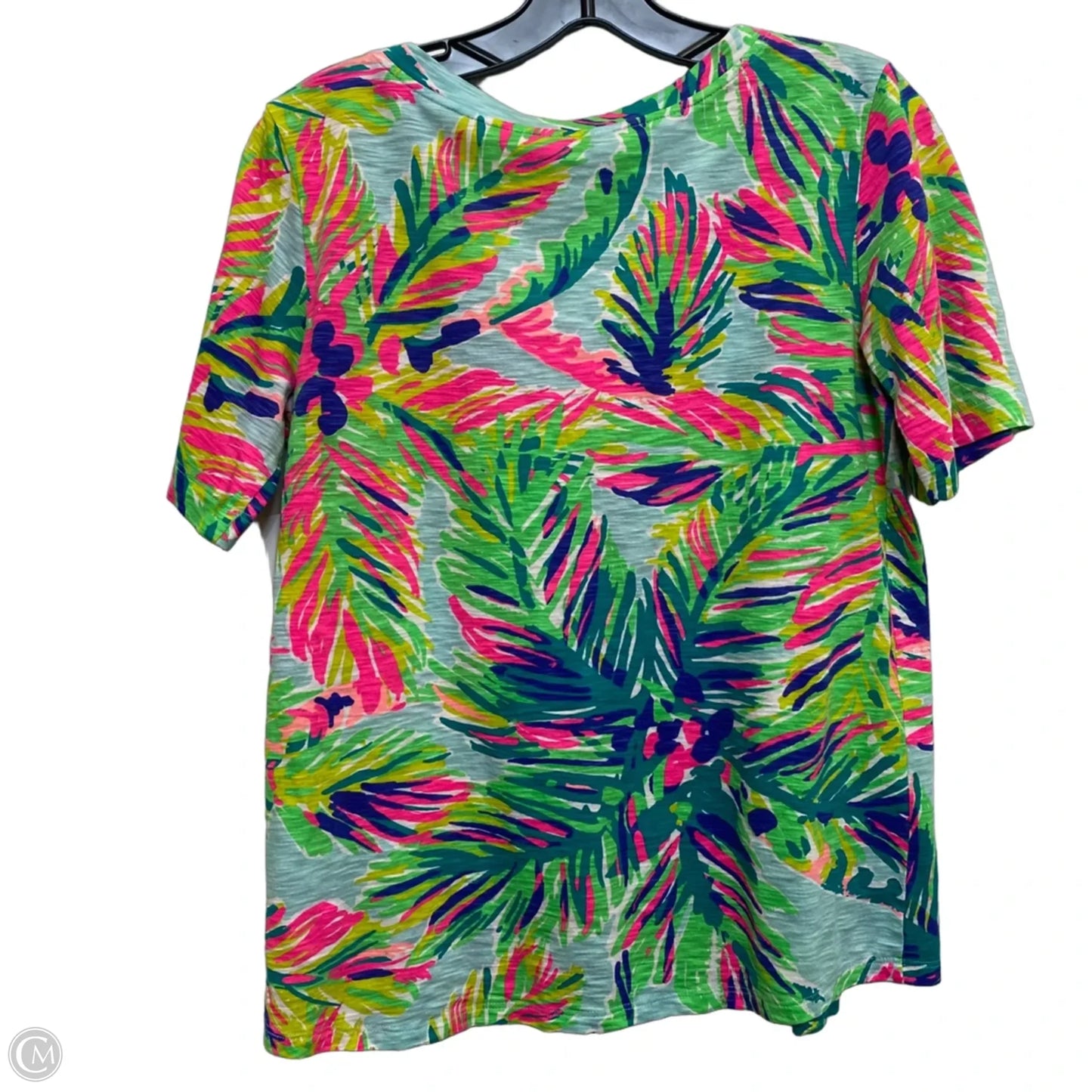 Top Short Sleeve Designer By Lilly Pulitzer In Green, Size: M