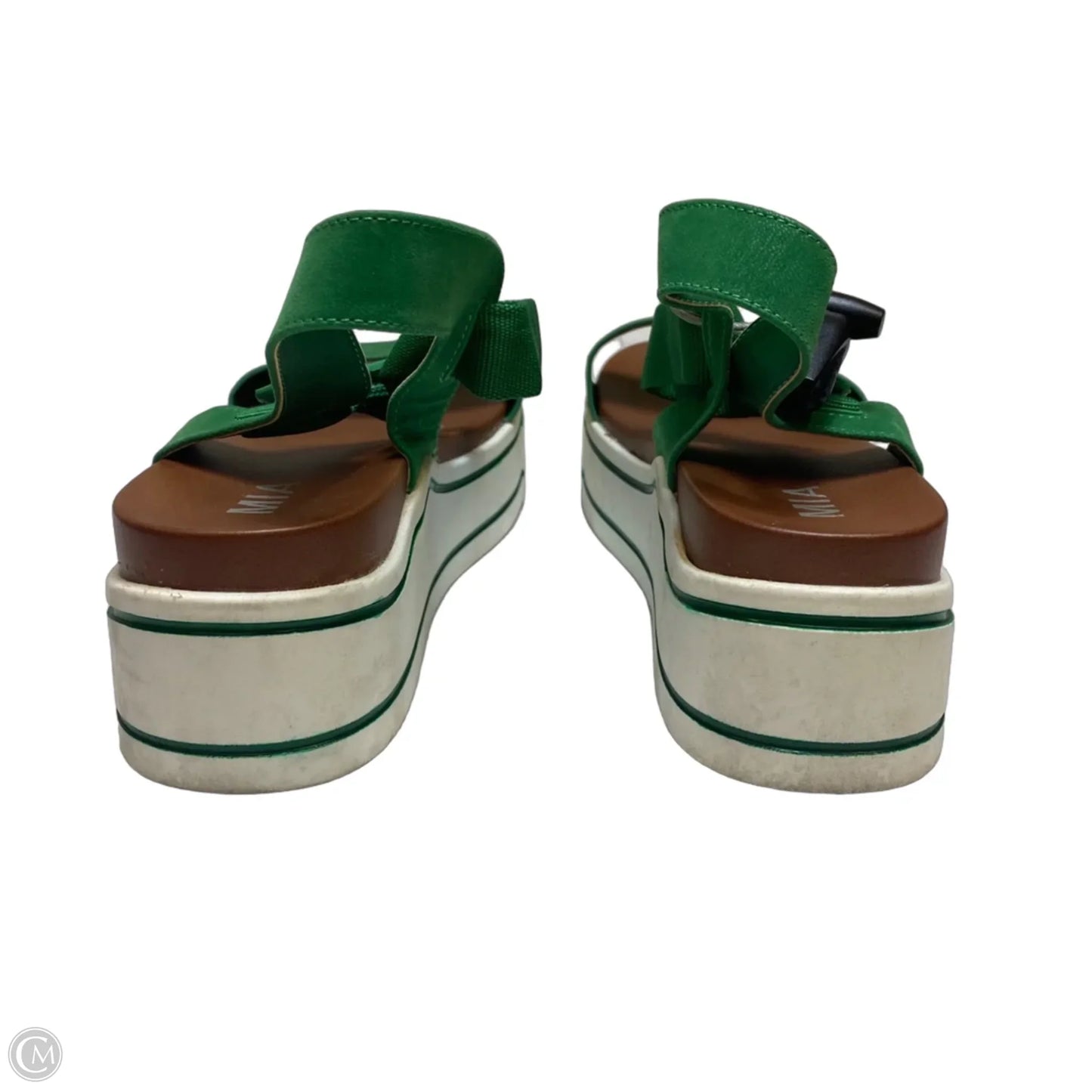 Sandals Heels Platform By Mia In Green, Size: 10