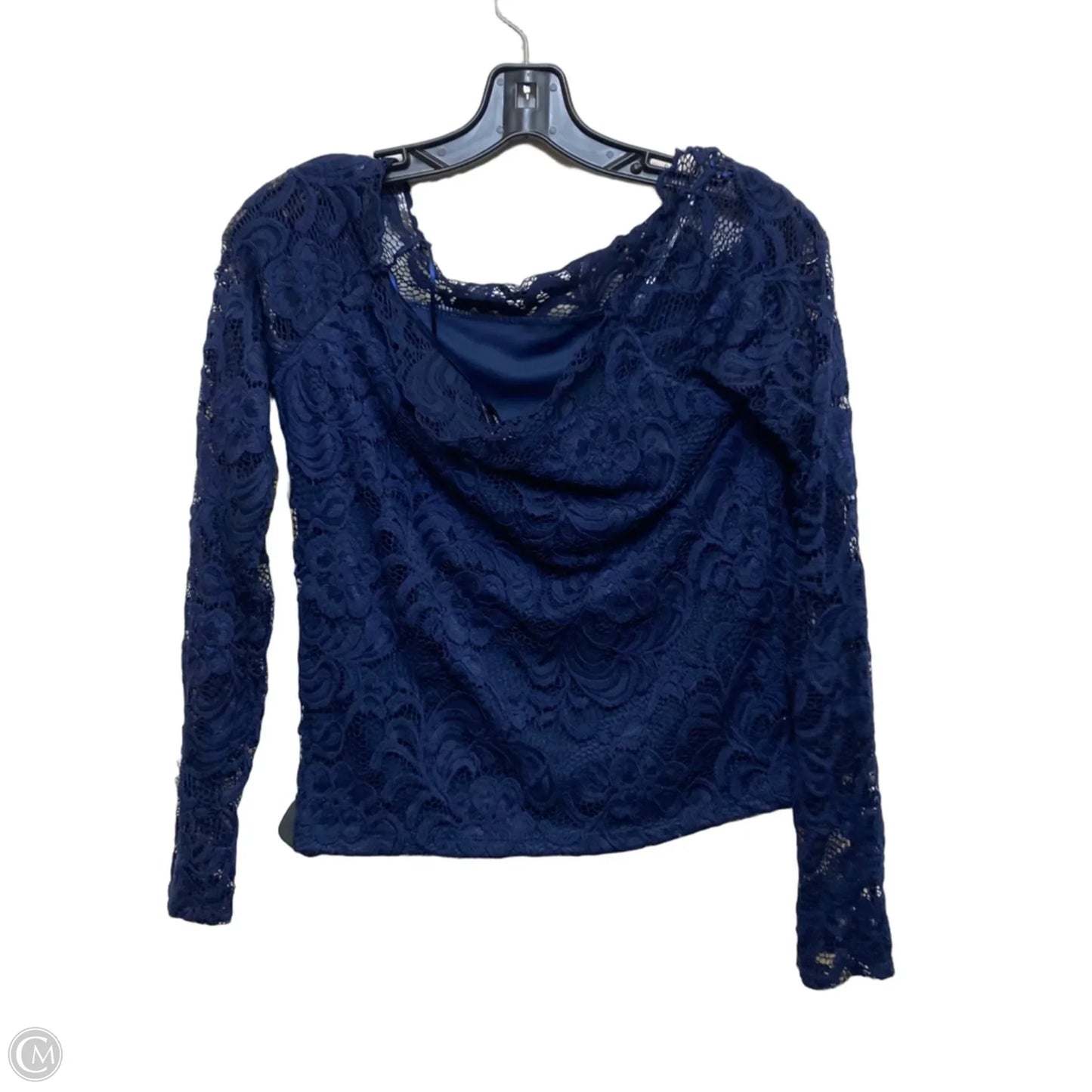 Top Long Sleeve By Ambiance Apparel In Navy, Size: Xl
