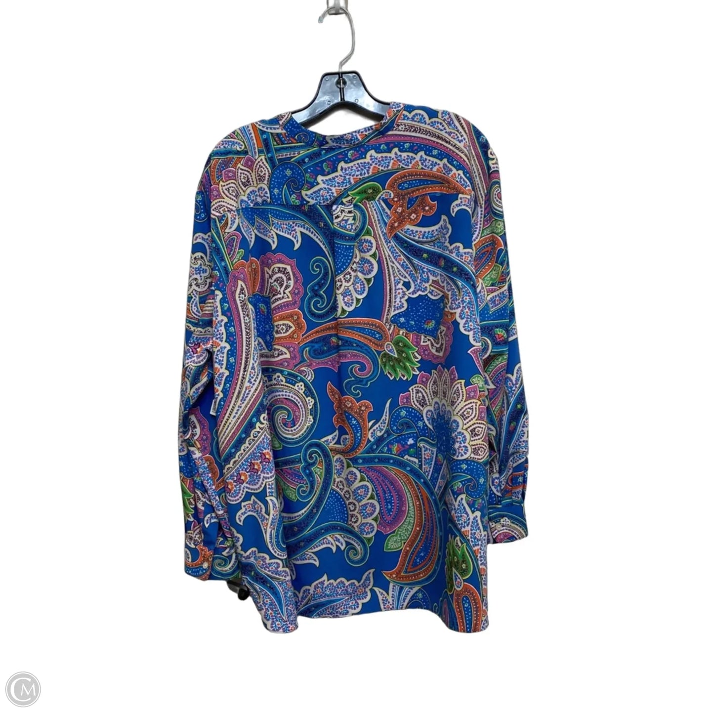 Top Long Sleeve By Lauren By Ralph Lauren In Blue, Size: 3x