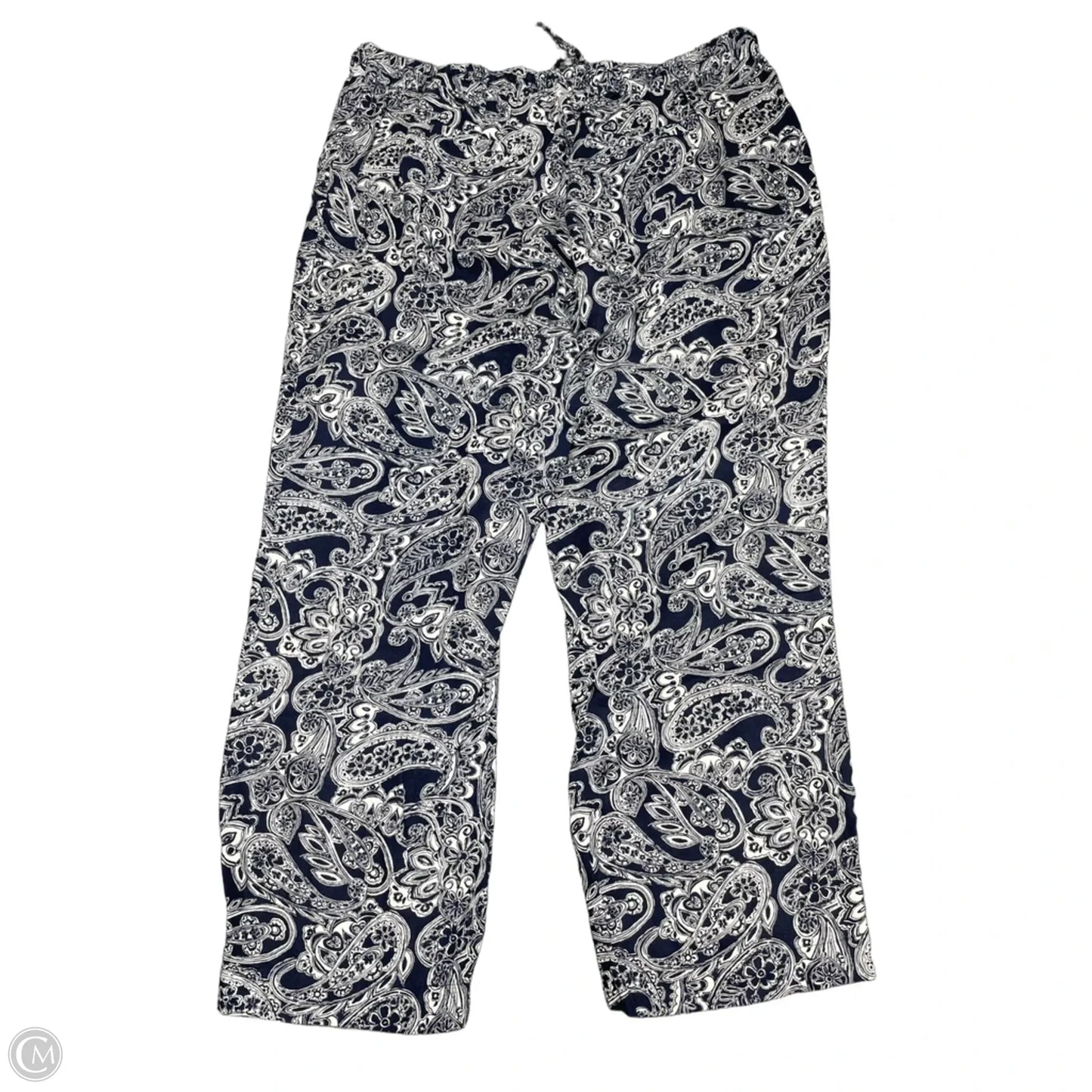 Pants Lounge By Clothes Mentor In Blue & White, Size: 16