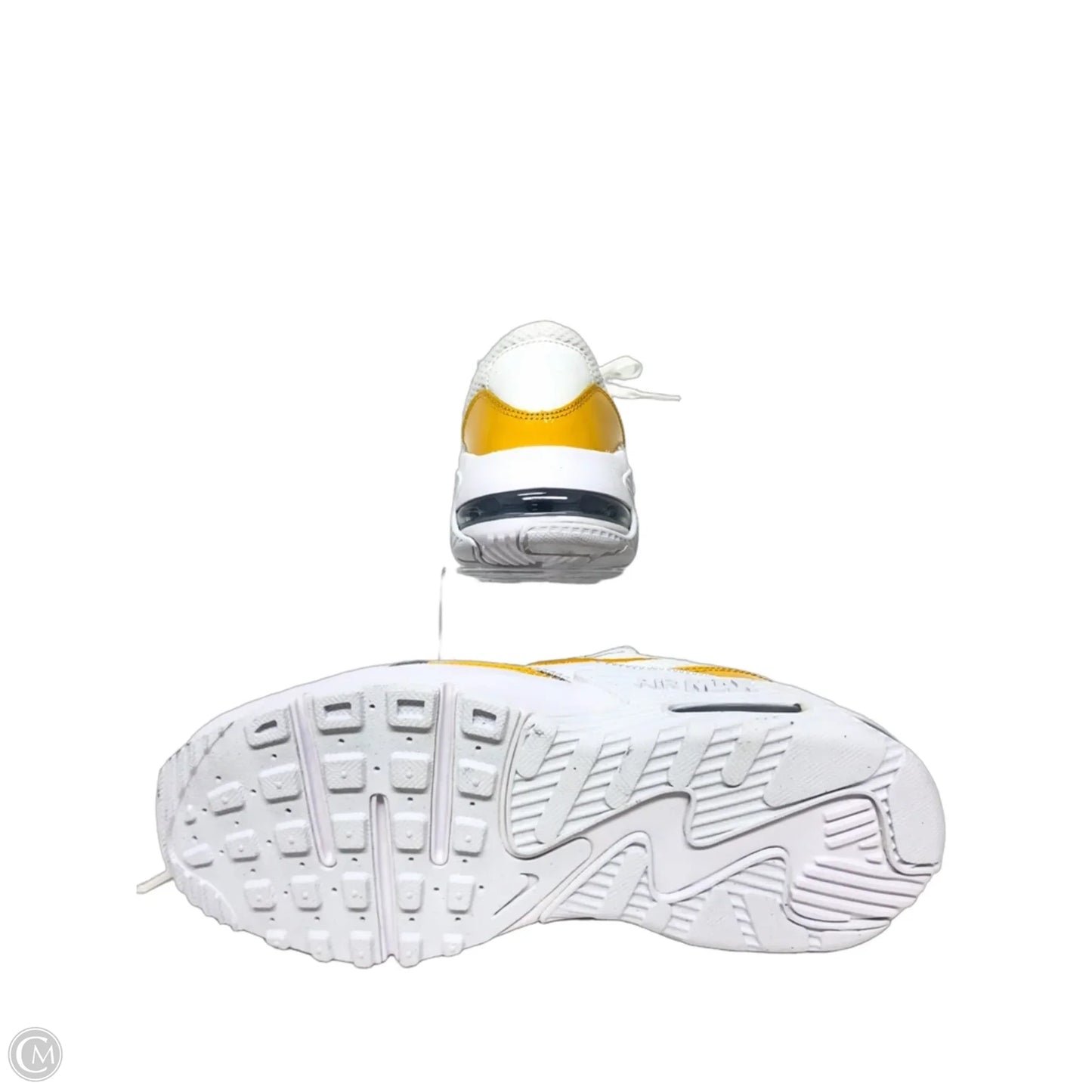 Shoes Athletic By Nike In White & Yellow, Size: 6.5