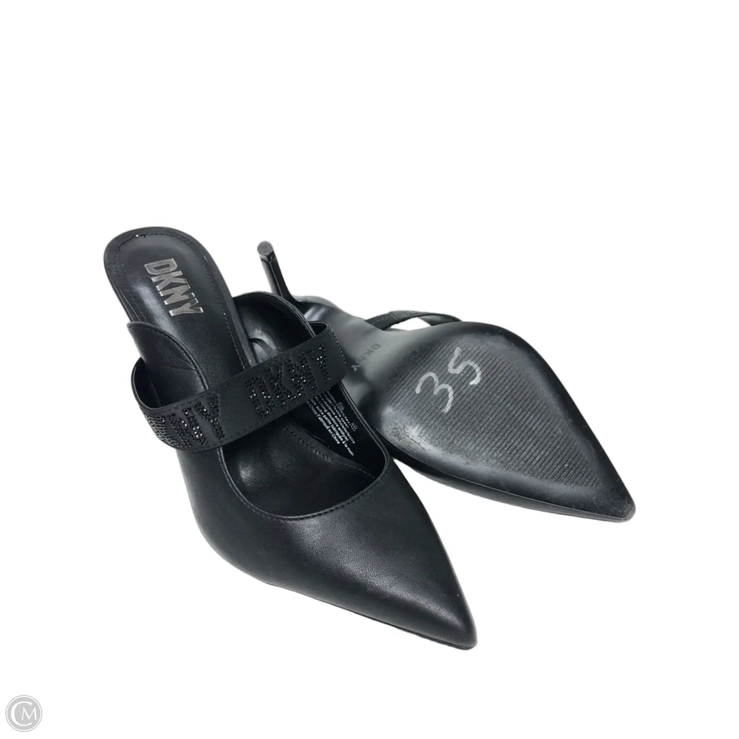 Sandals Heels Stiletto By Dkny In Black, Size: 8.5