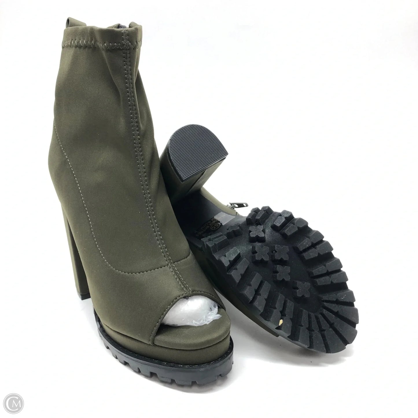 Boots Ankle Heels By Fashion Nova In Green, Size: 6.5