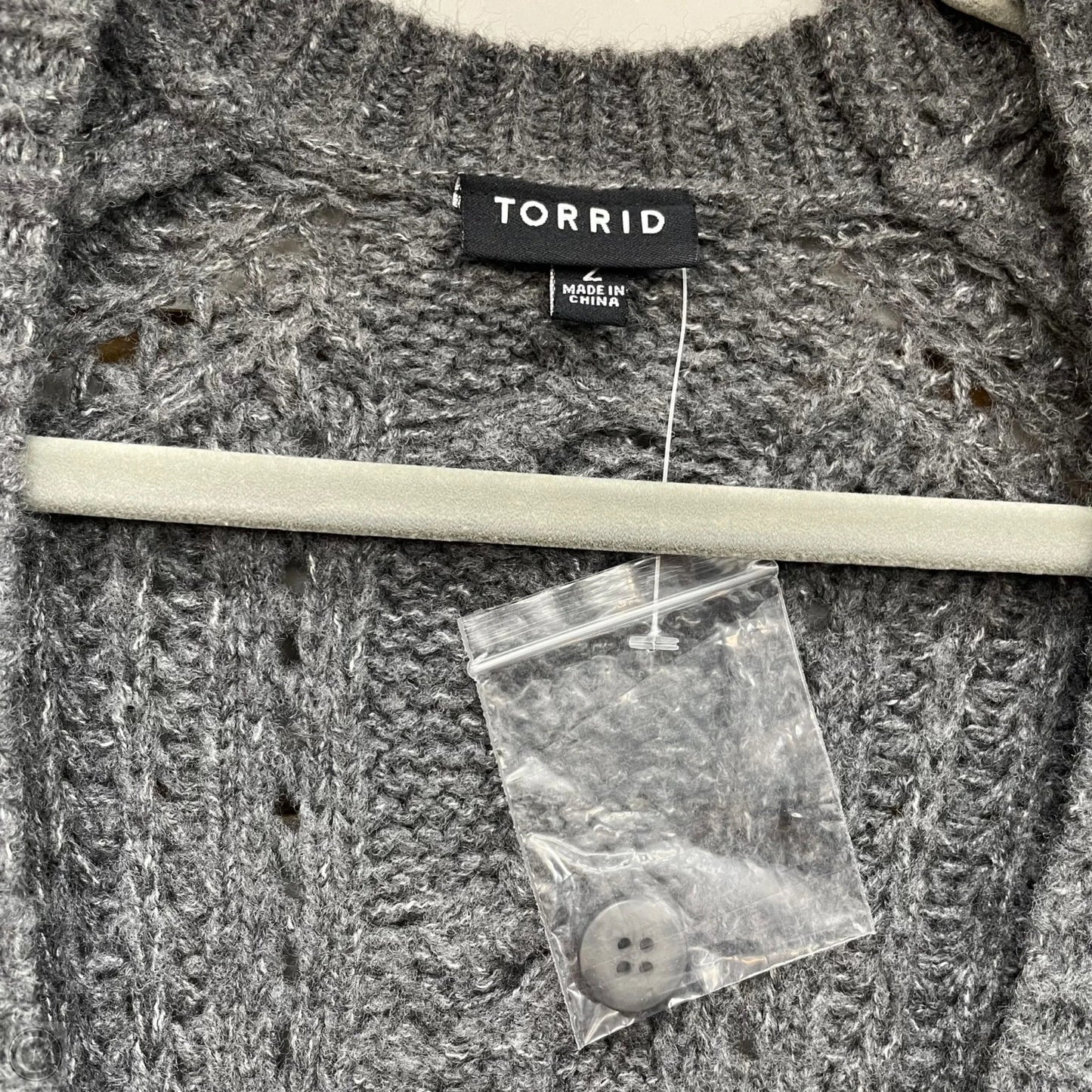 Sweater Cardigan By Torrid In Grey, Size: 2x
