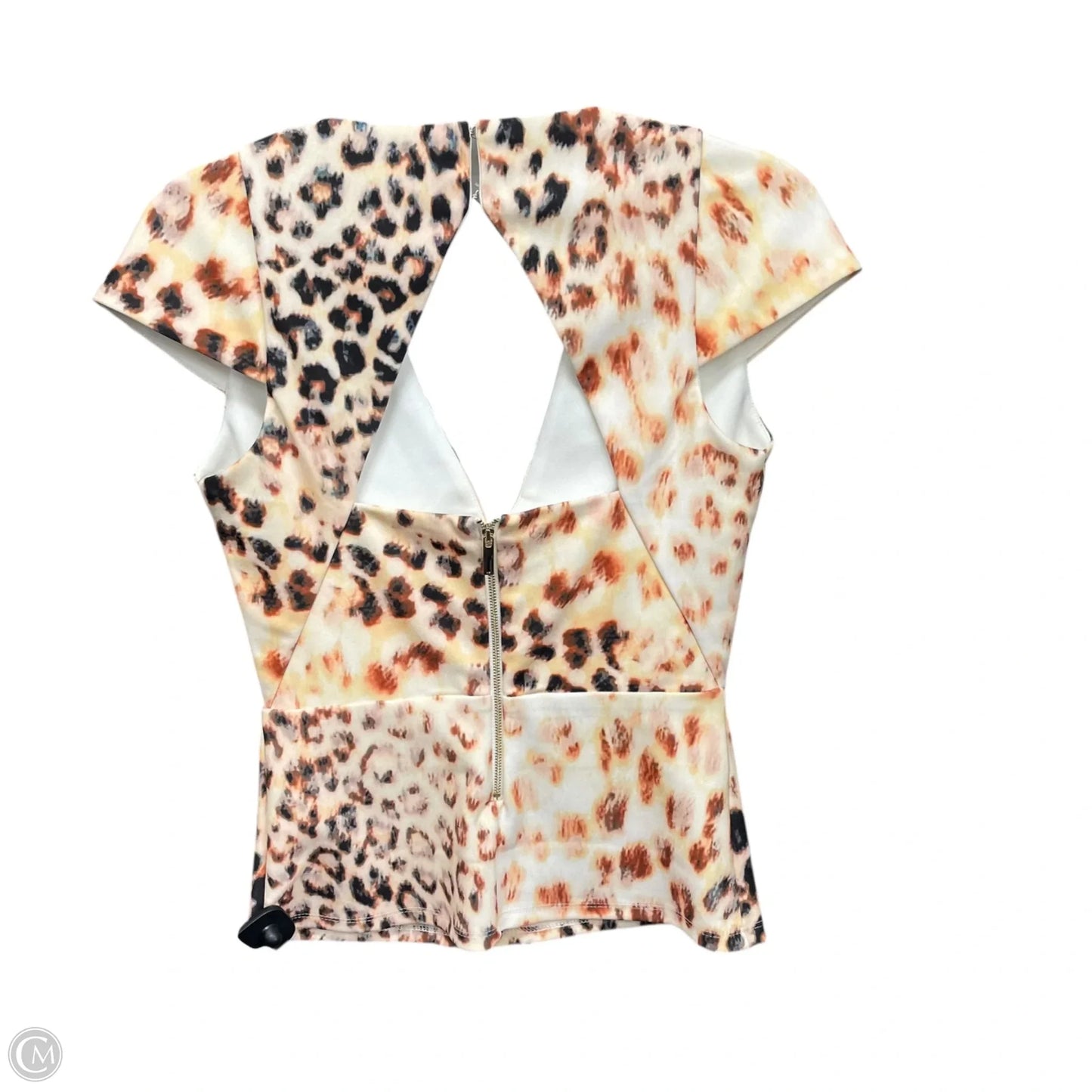Top Short Sleeve By Karen Millen In Animal Print, Size: 4