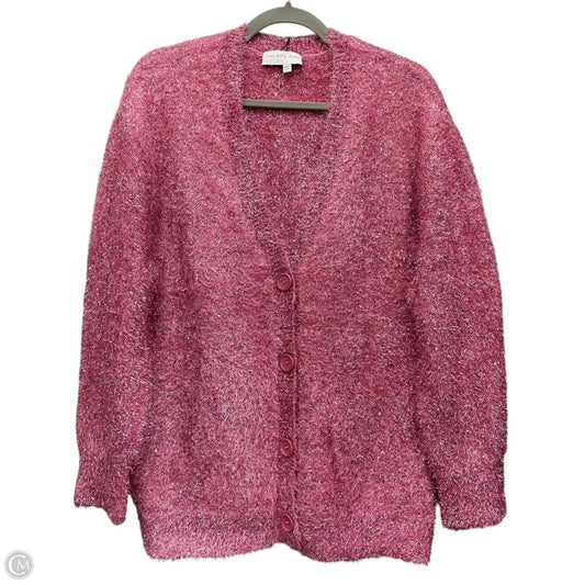 Sweater Cardigan By Cmc In Pink, Size: L
