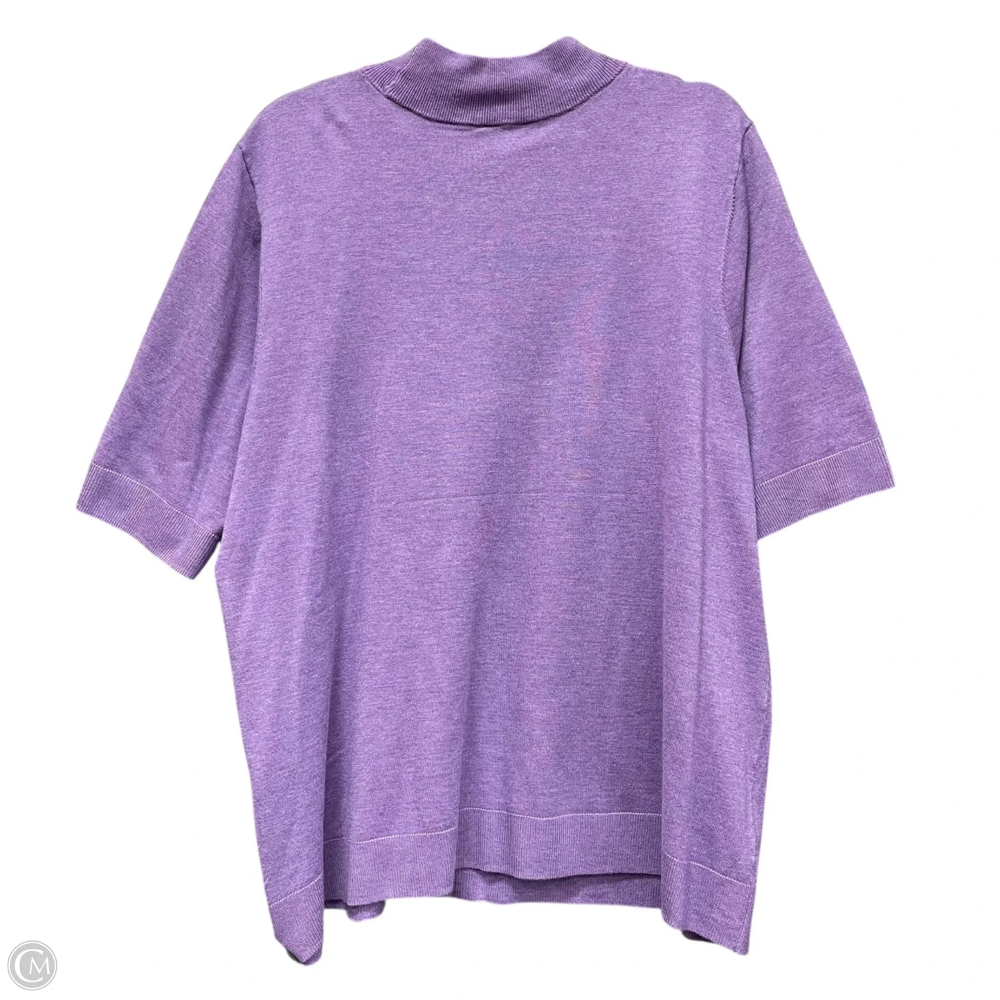 Sweater Short Sleeve By Chicos In Purple, Size: Xxl