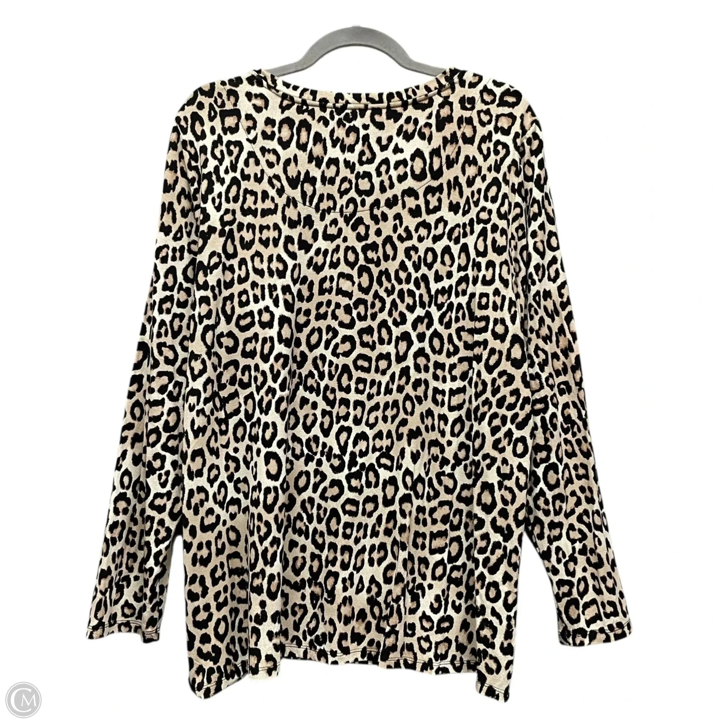 Top Long Sleeve Basic By Chicos In Leopard Print, Size: Xl