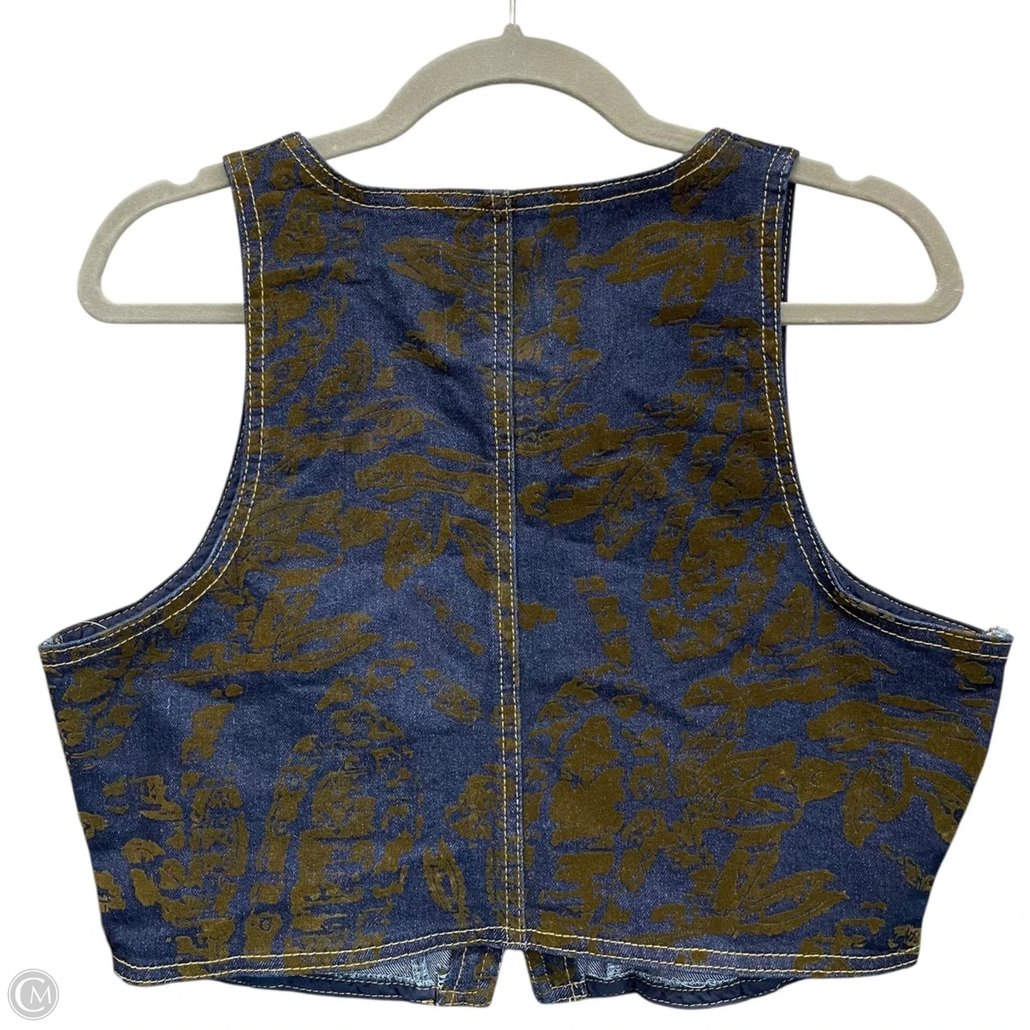 Vest Other By Fashion Nova In Blue & Brown, Size: L