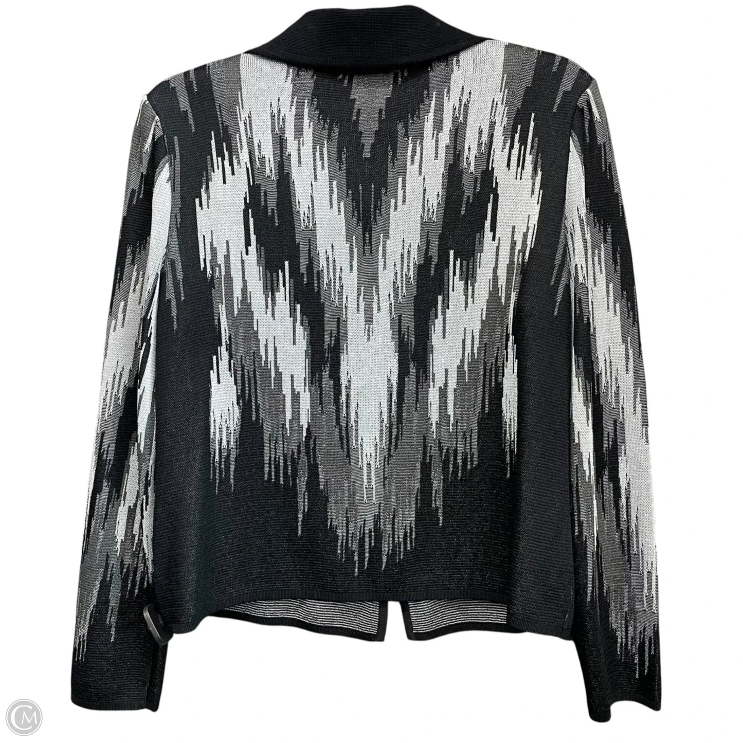 Sweater Cardigan By Ming Wang In Black & Grey, Size: S