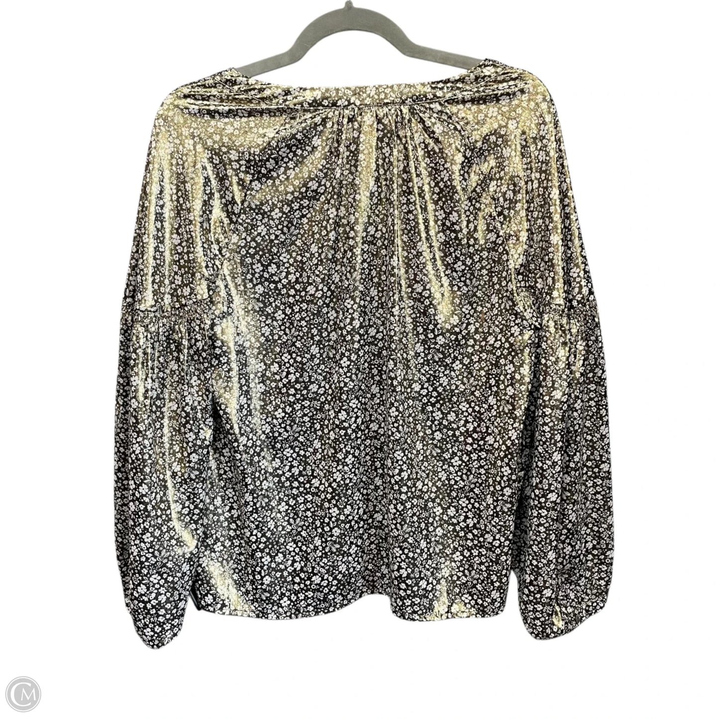 Blouse Long Sleeve By Current Air In Gold, Size: M