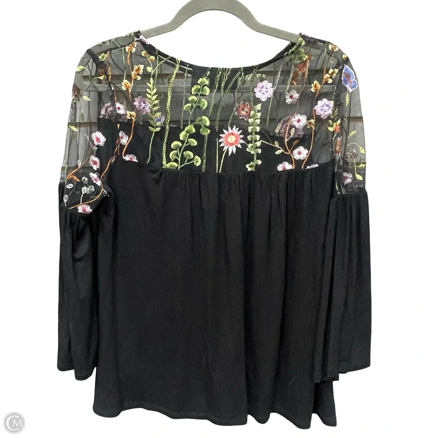 Top Long Sleeve By Liz Claiborne In Black, Size: L