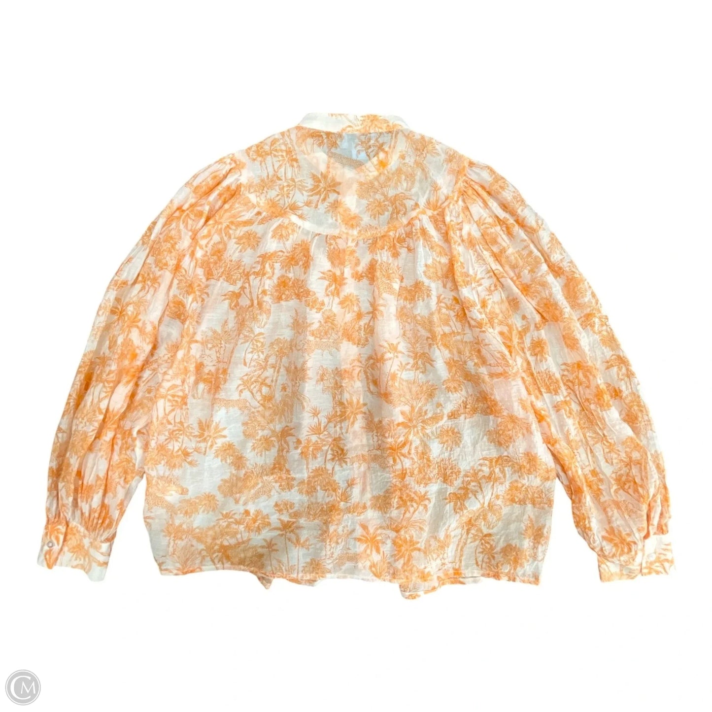 Blouse Long Sleeve By Cece In Orange, Size: S