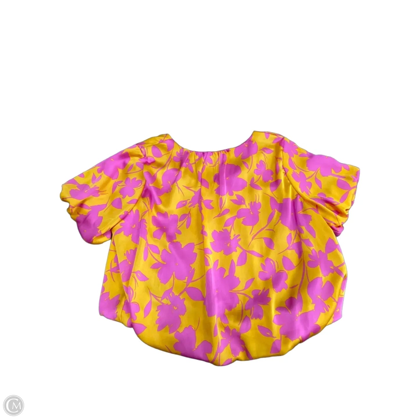 Blouse Short Sleeve By Andthewhy In Orange & Pink, Size: M