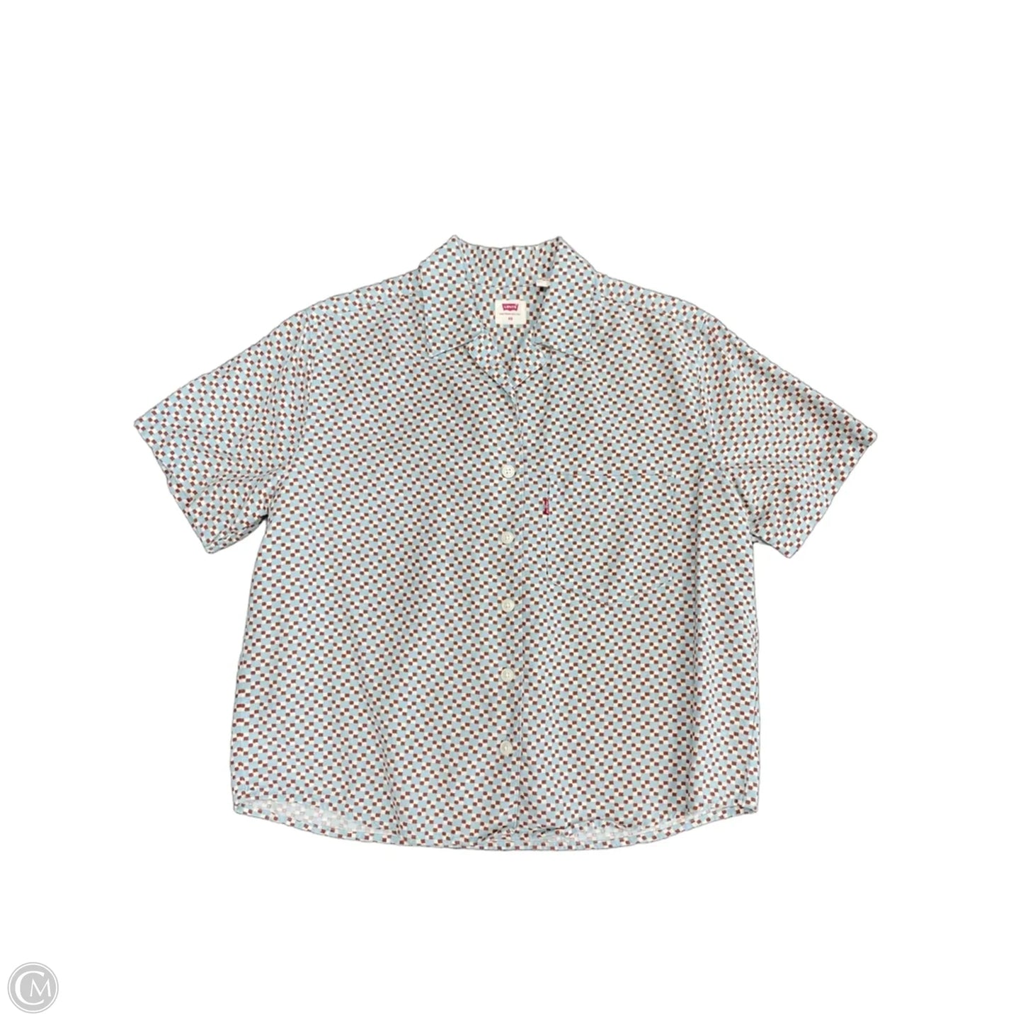 Top Short Sleeve By Levis In Blue & Brown, Size: Xs