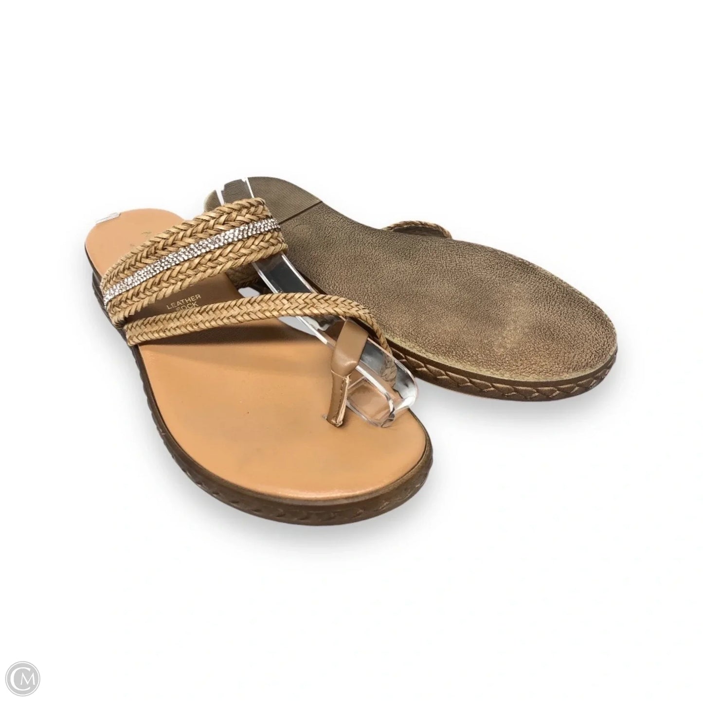 Sandals Heels Wedge By Clothes Mentor In Brown, Size: 6.5