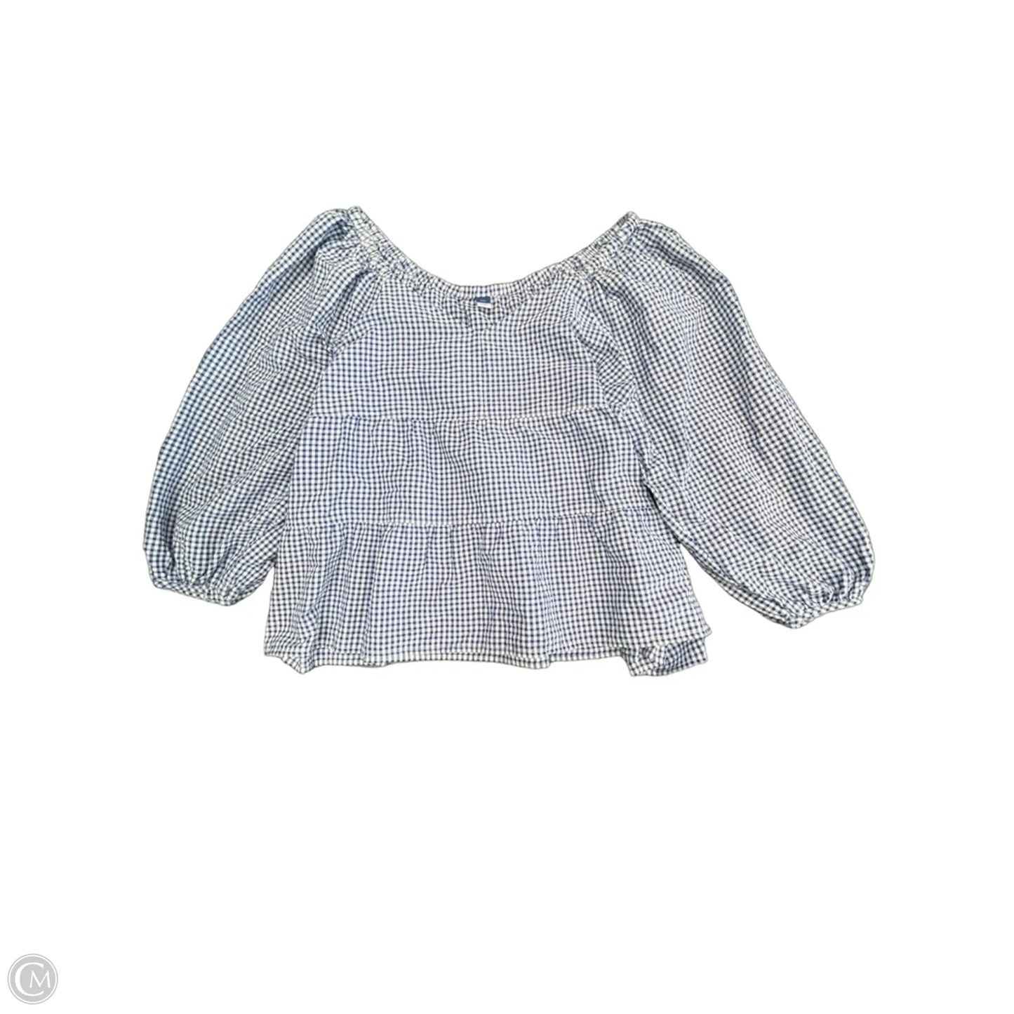 Top 3/4 Sleeve By Old Navy In Blue & White, Size: Xxl