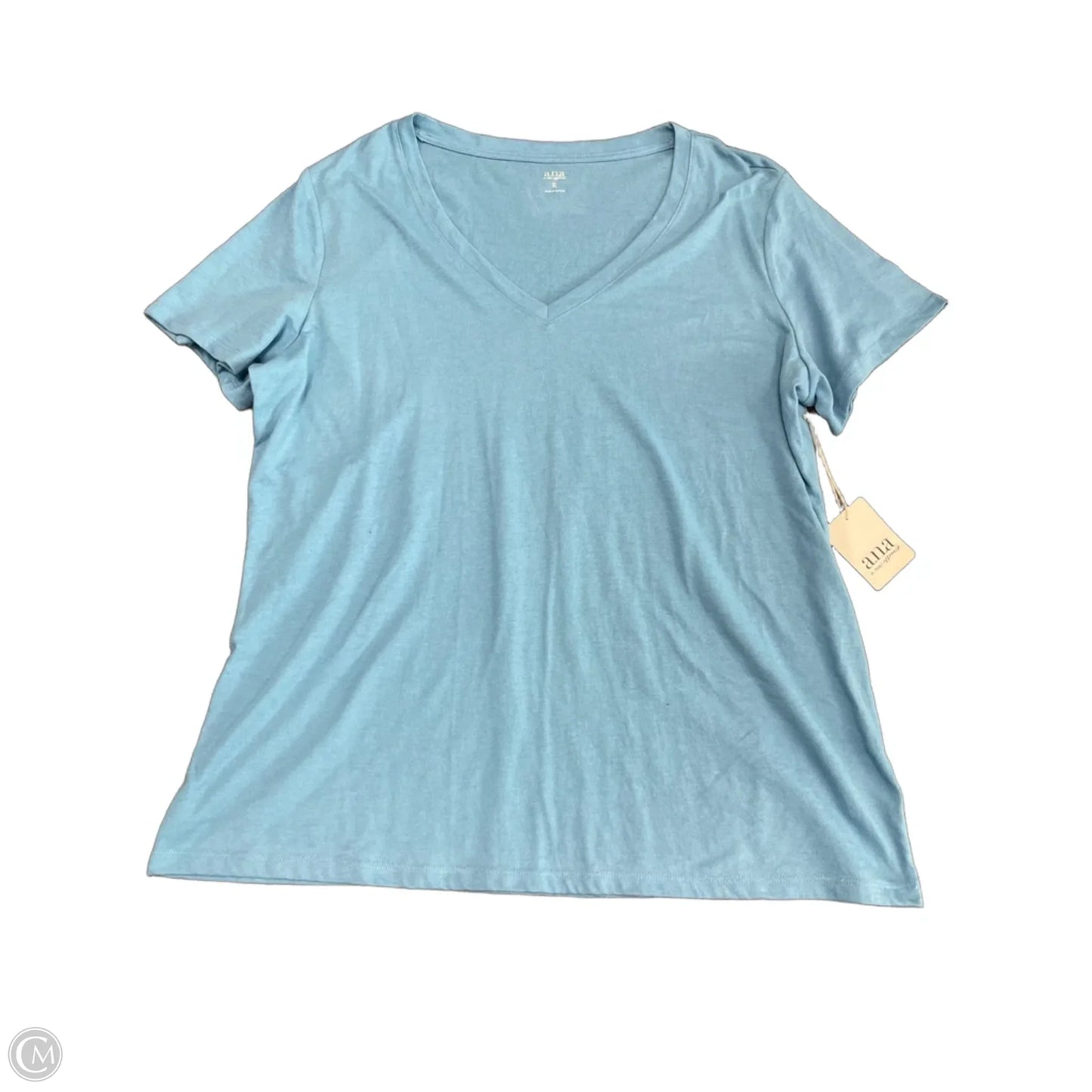 Top Short Sleeve Basic By Ana In Blue, Size: Xl