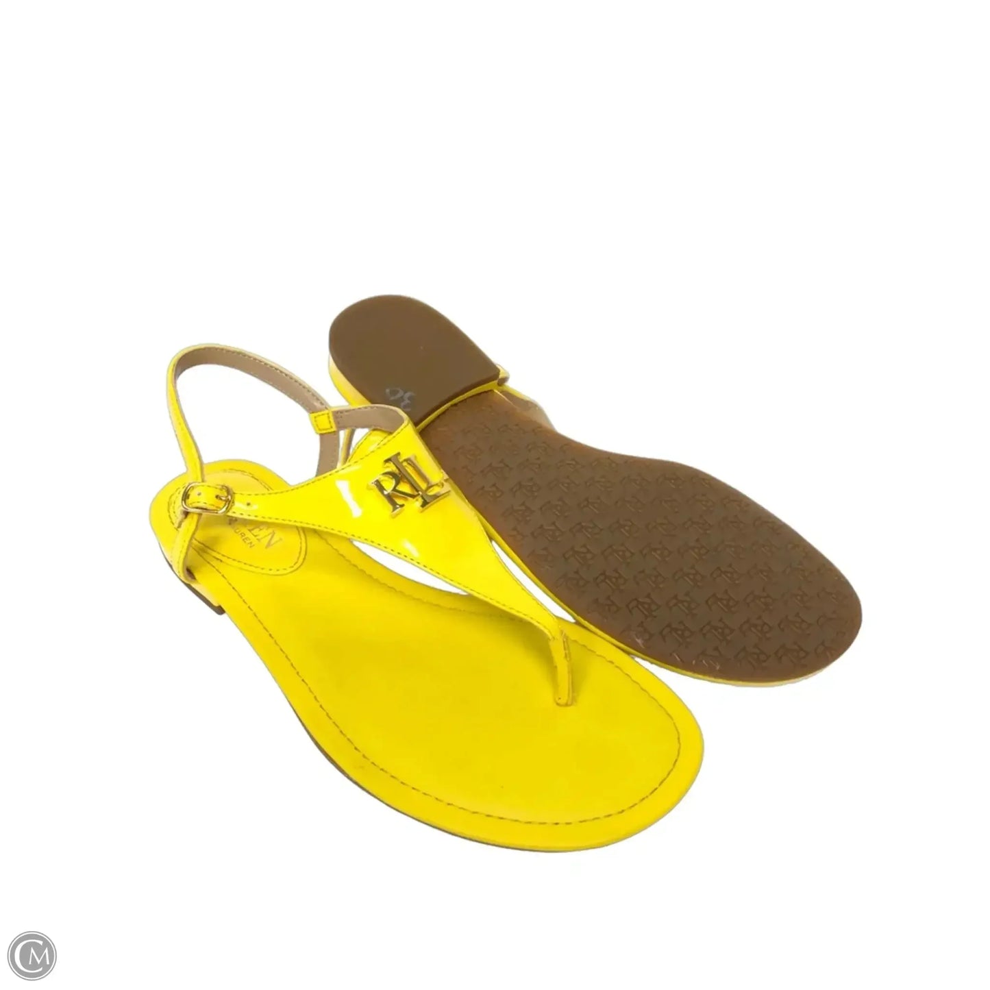 Sandals Flats By Lauren By Ralph Lauren In Yellow, Size: 6