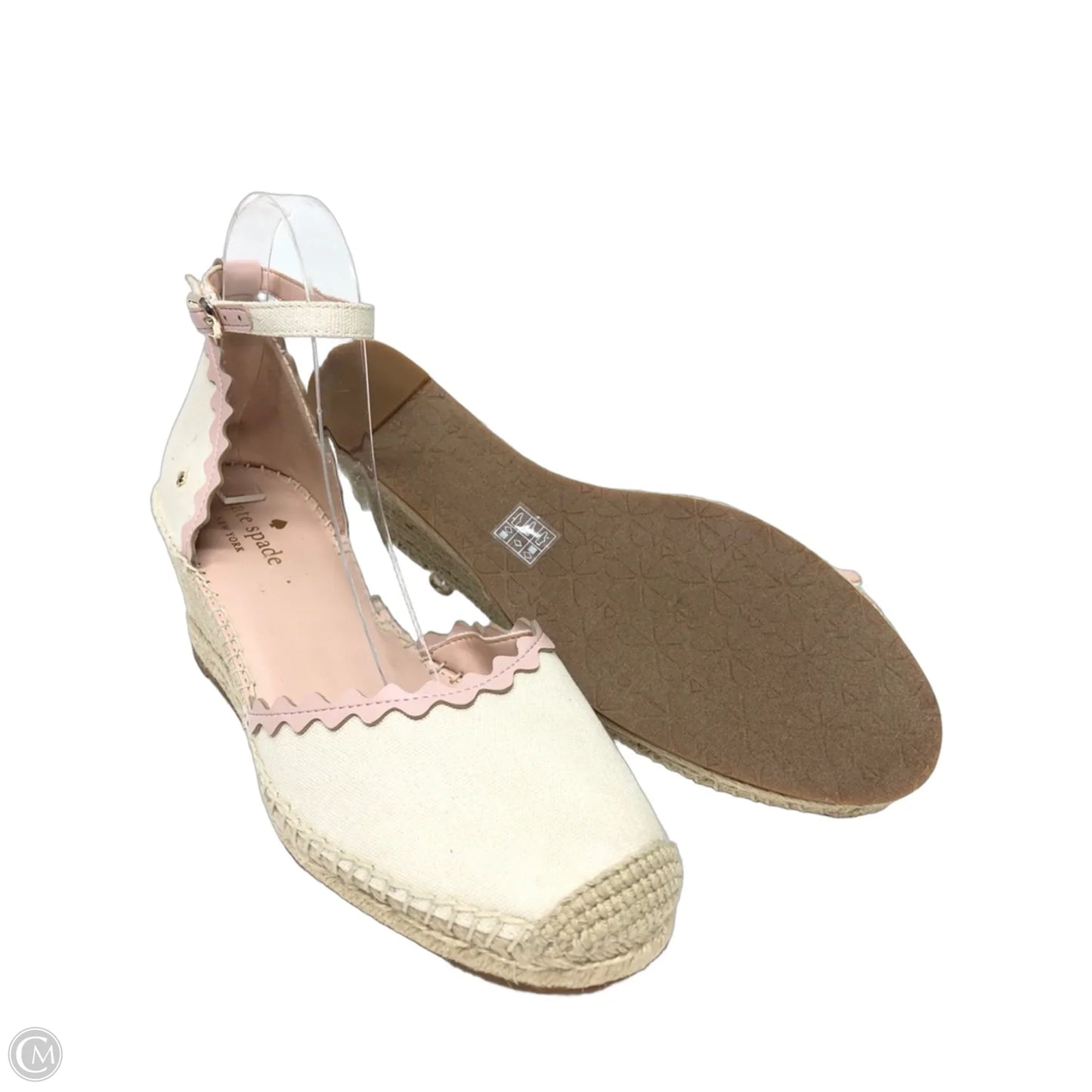 Shoes Heels Wedge By Kate Spade In Cream & Pink, Size: 9