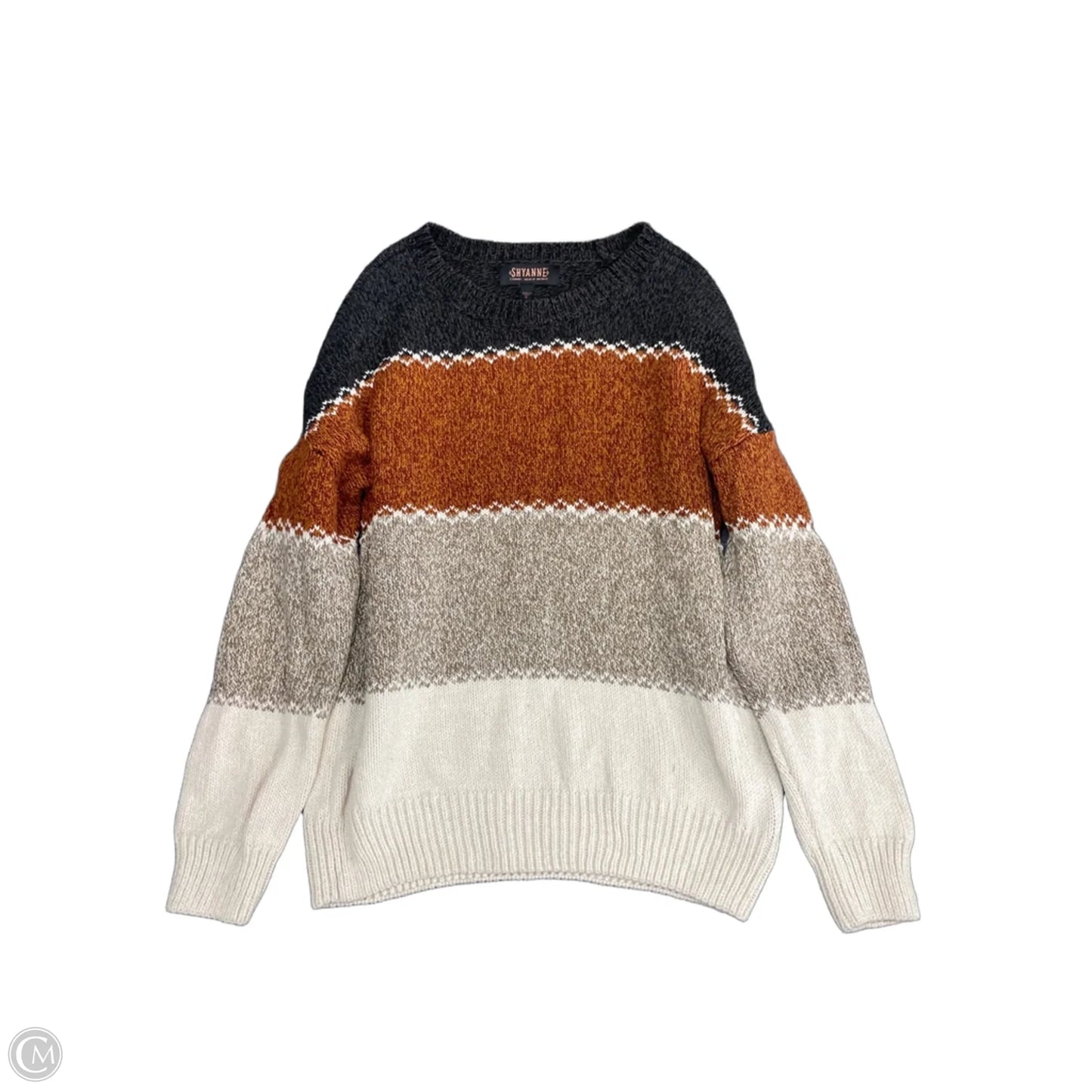 Sweater By Shyanne In Brown & Cream, Size: S