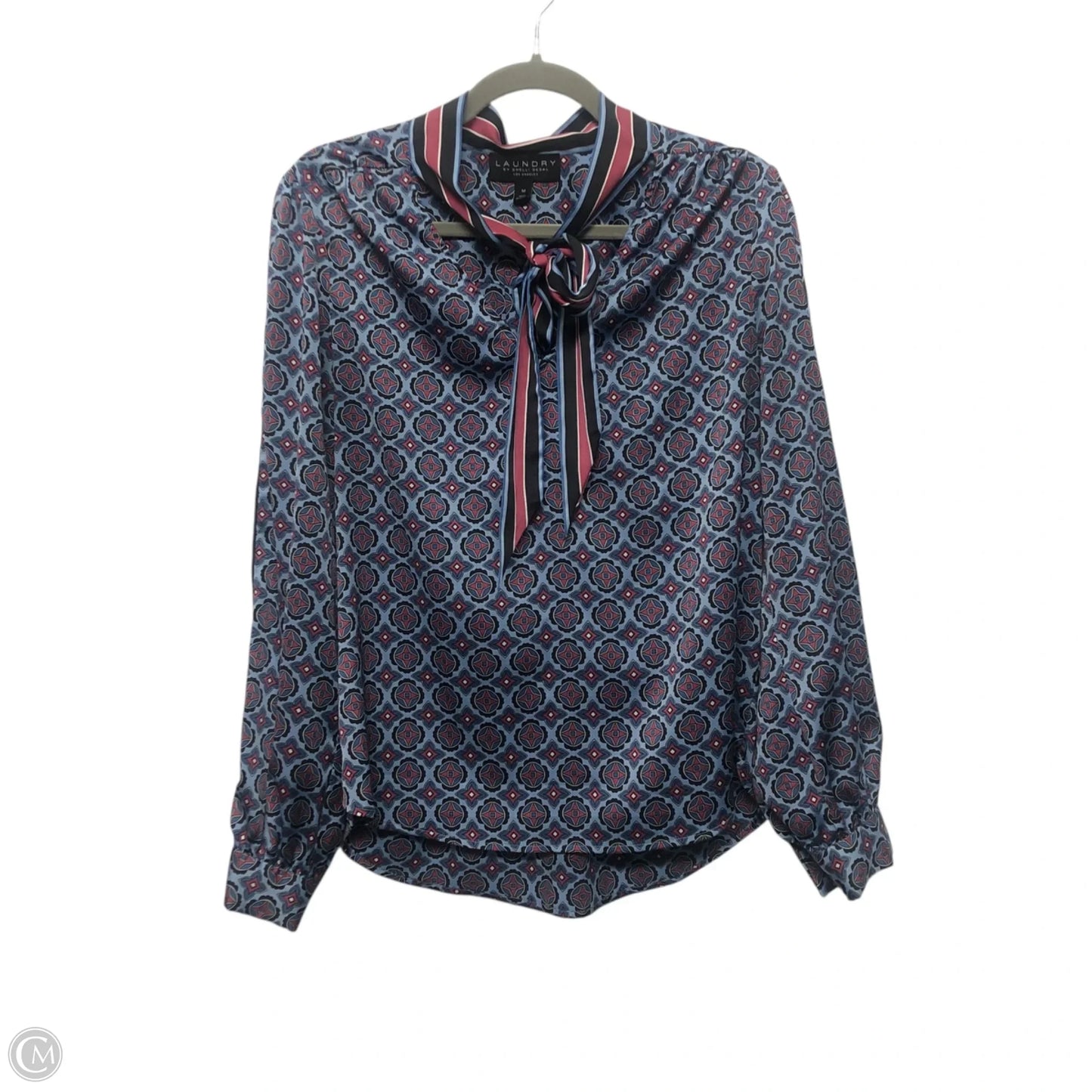 Blouse Long Sleeve By Laundry In Blue, Size: M