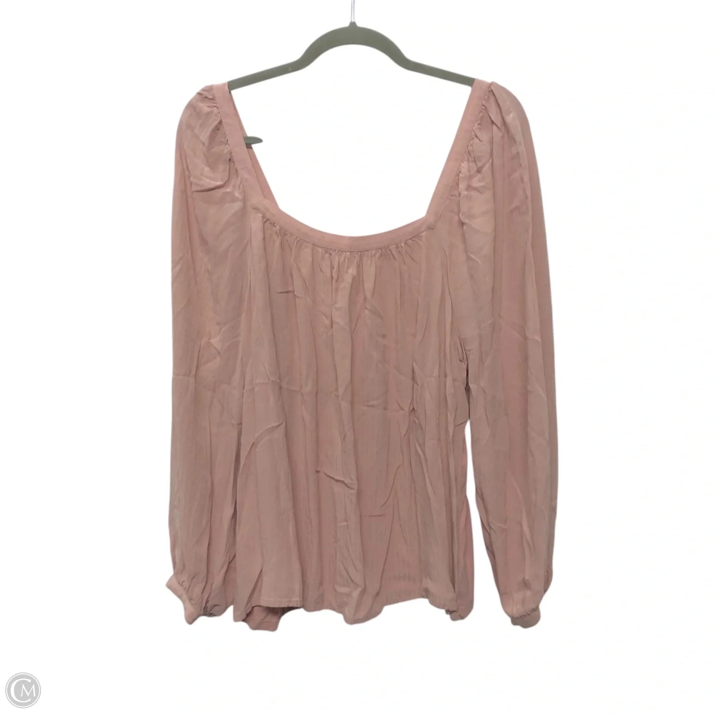 Blouse 3/4 Sleeve By A New Day In Pink, Size: Xxl