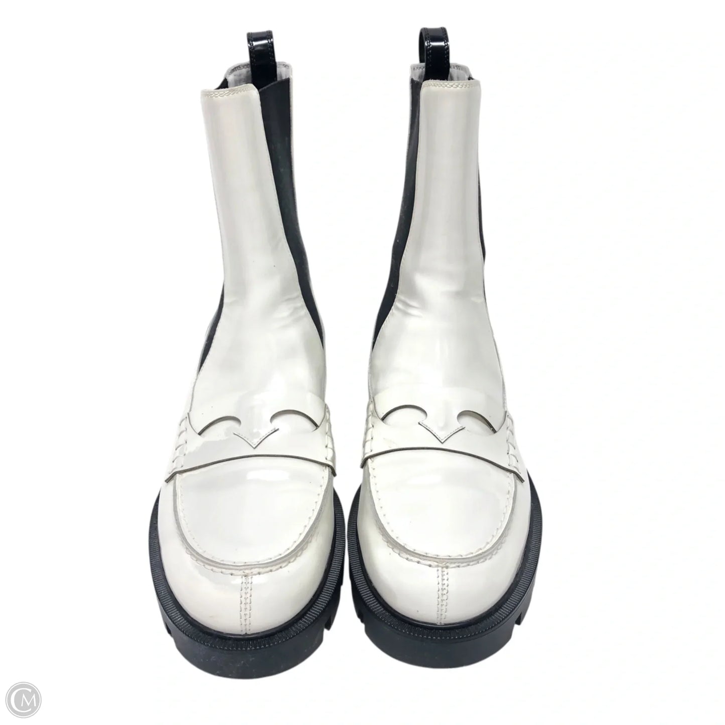 Boots Luxury Designer By Christian Louboutin In White, Size: 8.5