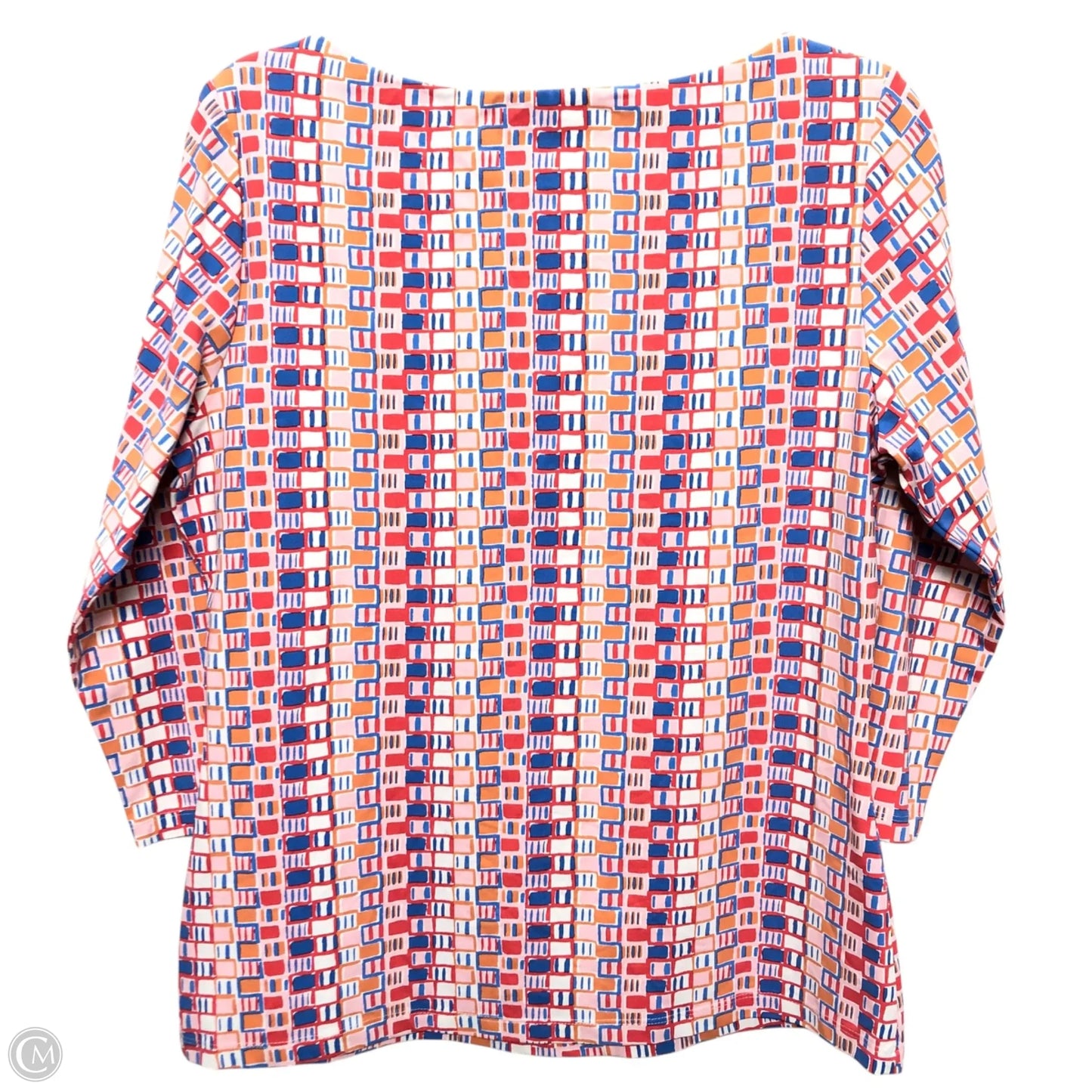 Top 3/4 Sleeve Basic By J Mclaughlin In Blue & Orange, Size: L