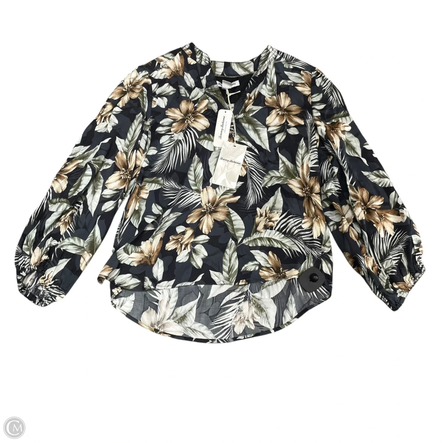 Blouse Long Sleeve By Tommy Bahama In Tropical Print, Size: S