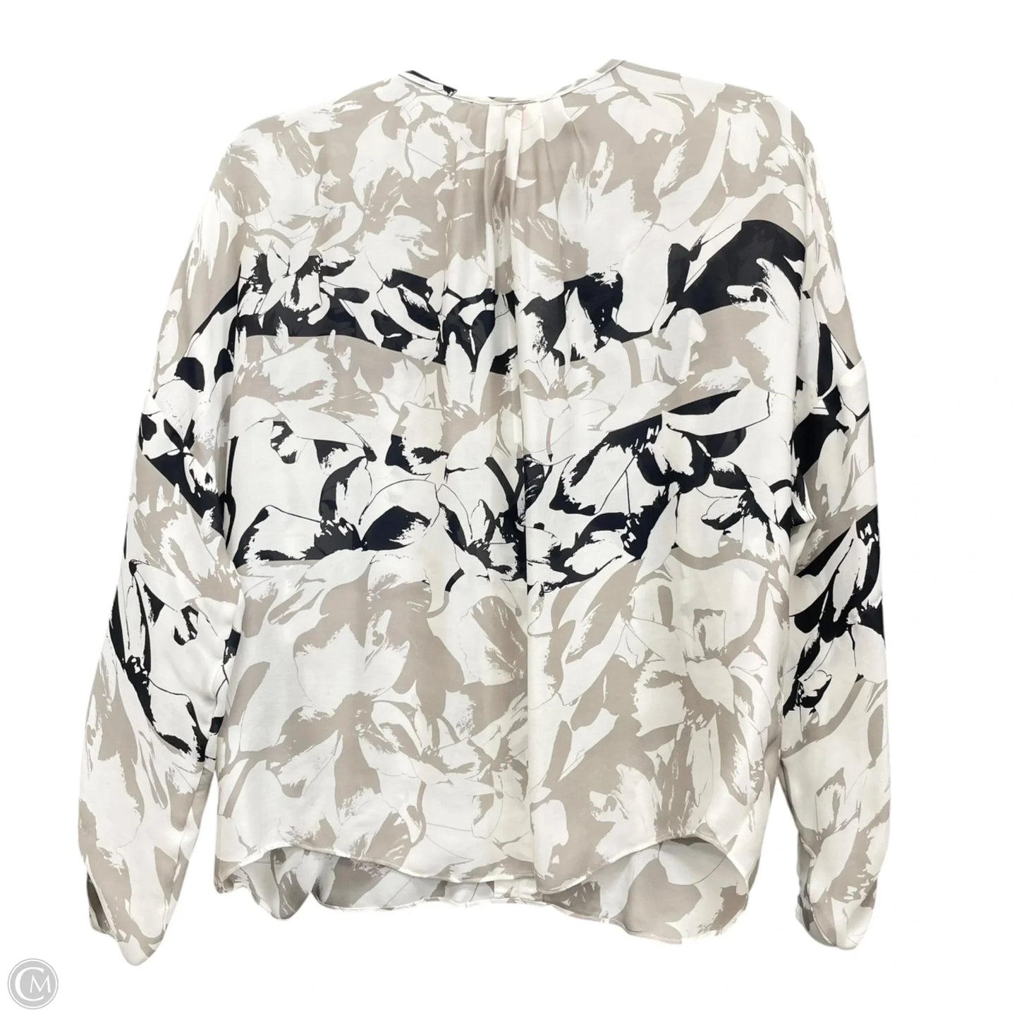 Blouse Long Sleeve By Parker In Black & Cream, Size: S