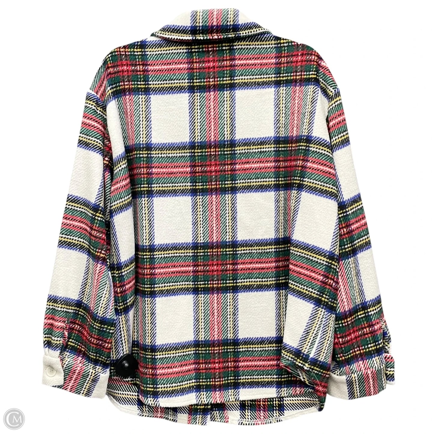 Jacket Shirt By Karen Kane In Plaid Pattern, Size: L