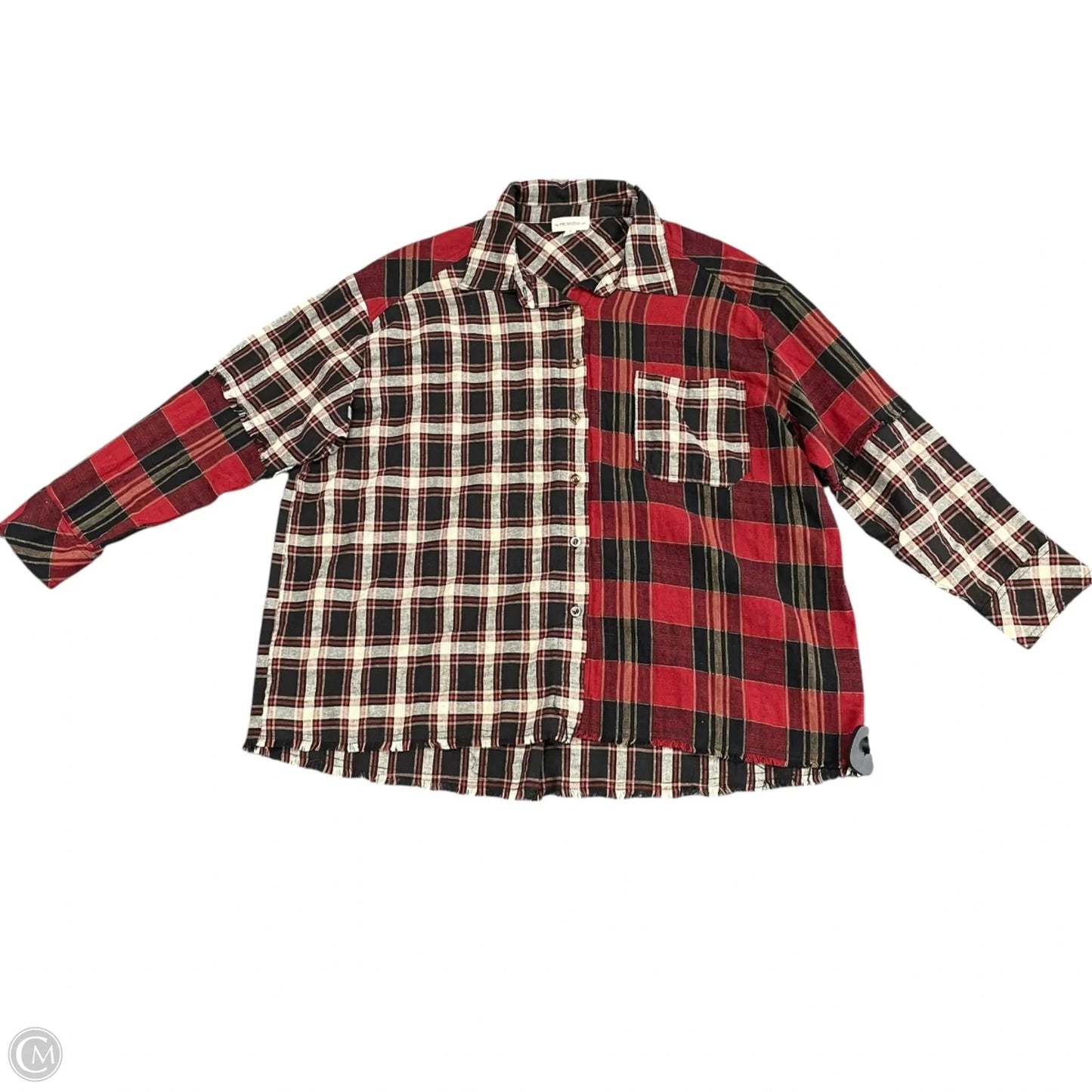 Top Long Sleeve By Ee Some In Plaid Pattern, Size: S