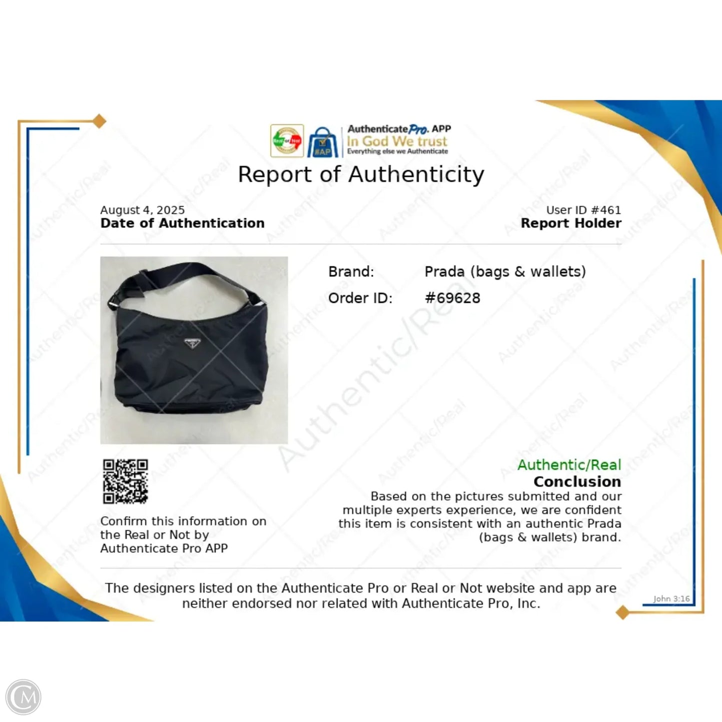 Handbag Luxury Designer By Prada, Size: Medium