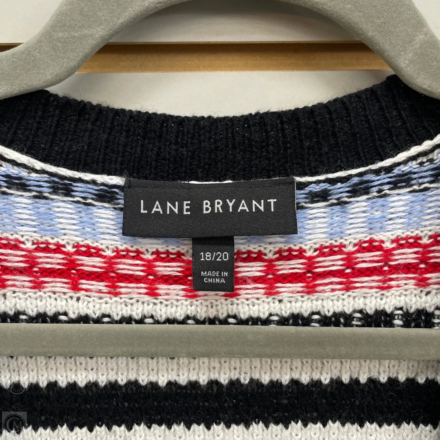 Sweater Cardigan By Lane Bryant In Black & White, Size: 1x